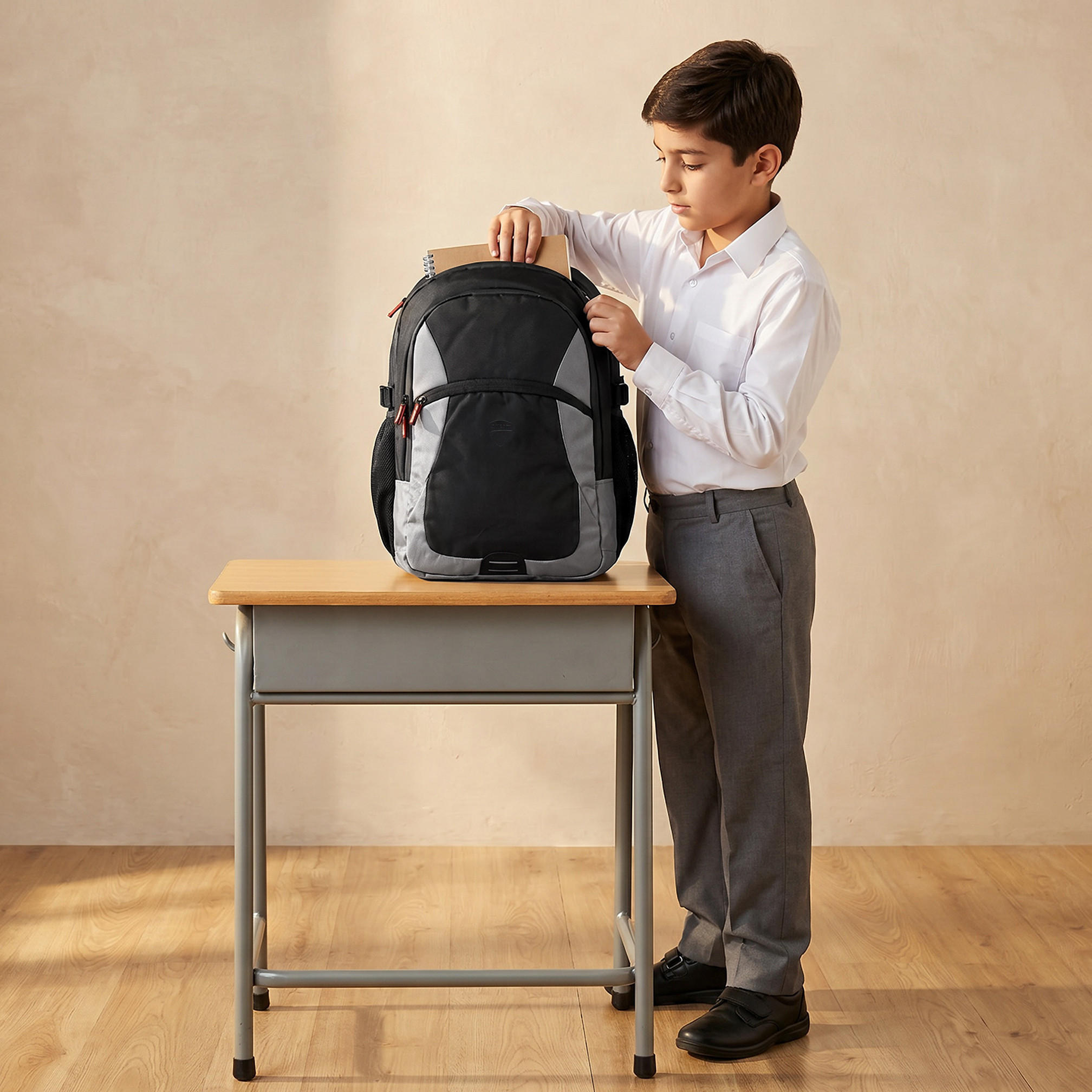 Ducati Colourblock Backpack for Boys 8-13 Years with Adjustable Shoulder Straps - 18 inches-school-bagsandbackpacks-backpacks-image-3
