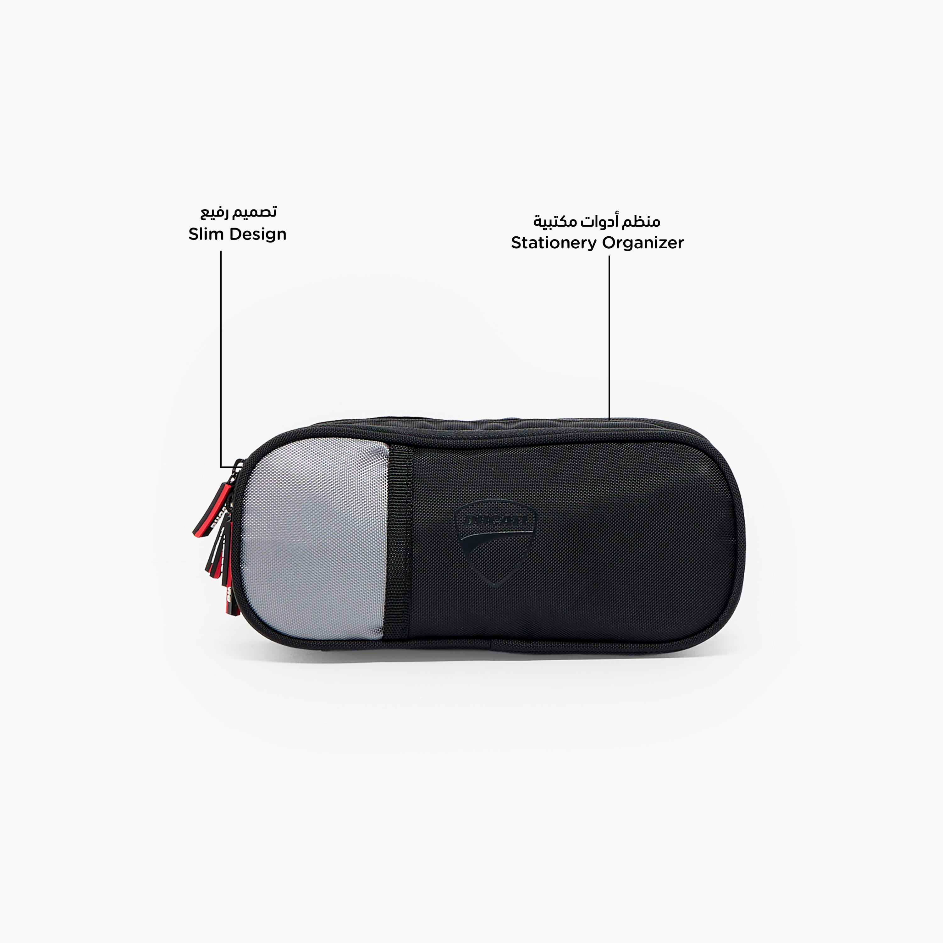 Ducati Colourblock Pencil Pouch with 3 Compartments-school-stationery-pencilcases-image-2