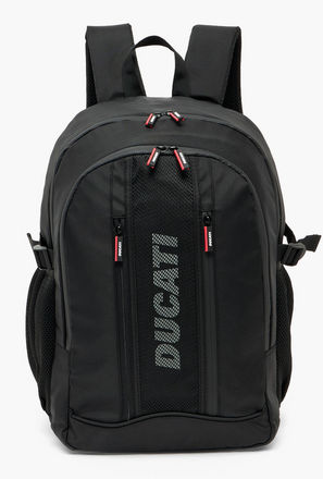 شنطة ظهر بطبعات شعار وأحزمة كتف مبطنة للأولاد 8 - 13 سنة من دوكاتي - 18 بوصة-school-bagsandbackpacks-image-1