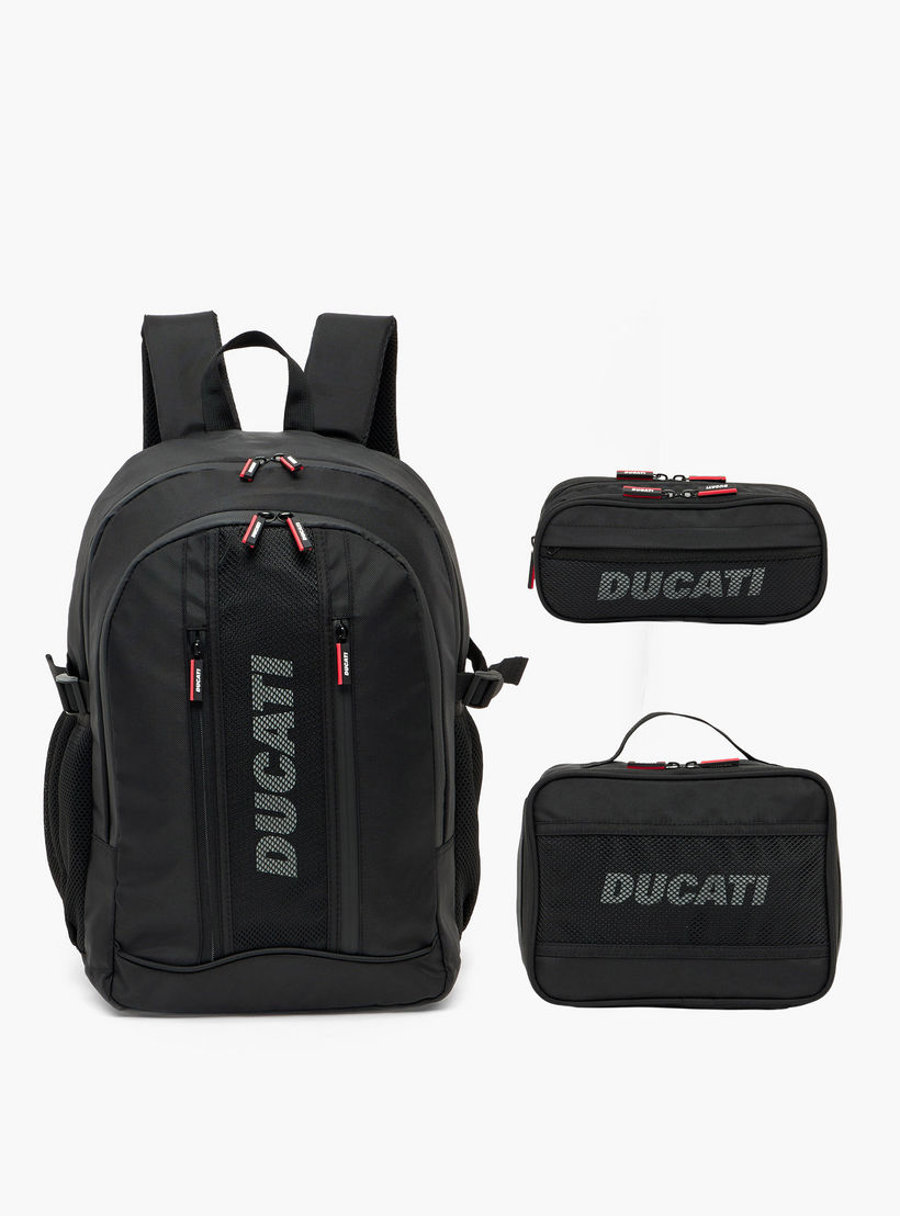 شنطة ظهر بطبعات شعار وأحزمة كتف مبطنة للأولاد 8 - 13 سنة من دوكاتي - 18 بوصة-school-bagsandbackpacks-backpacks-image-10