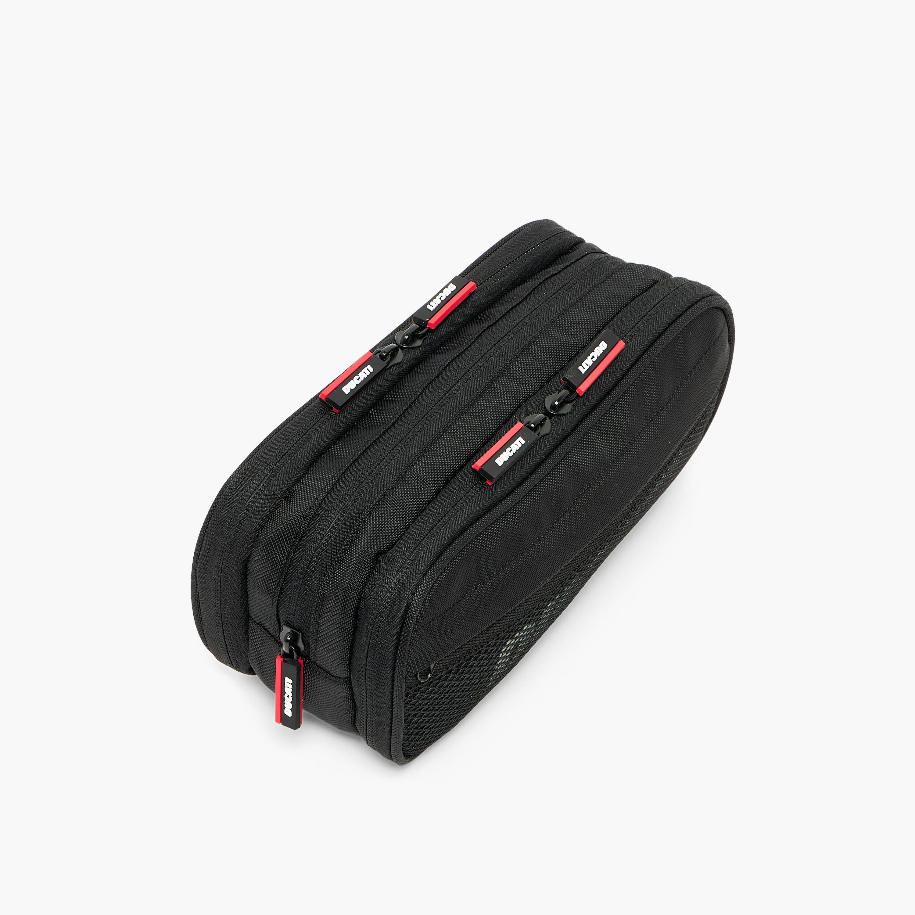 Ducati Logo Print Pencil Pouch with 3 Compartments-school-stationery-pencilcases-image-3