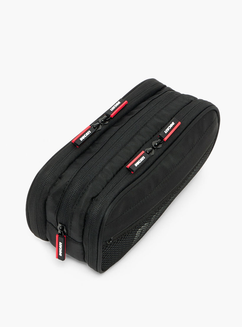 Ducati Logo Print Pencil Pouch with 3 Compartments-school-stationery-pencilcases-image-3