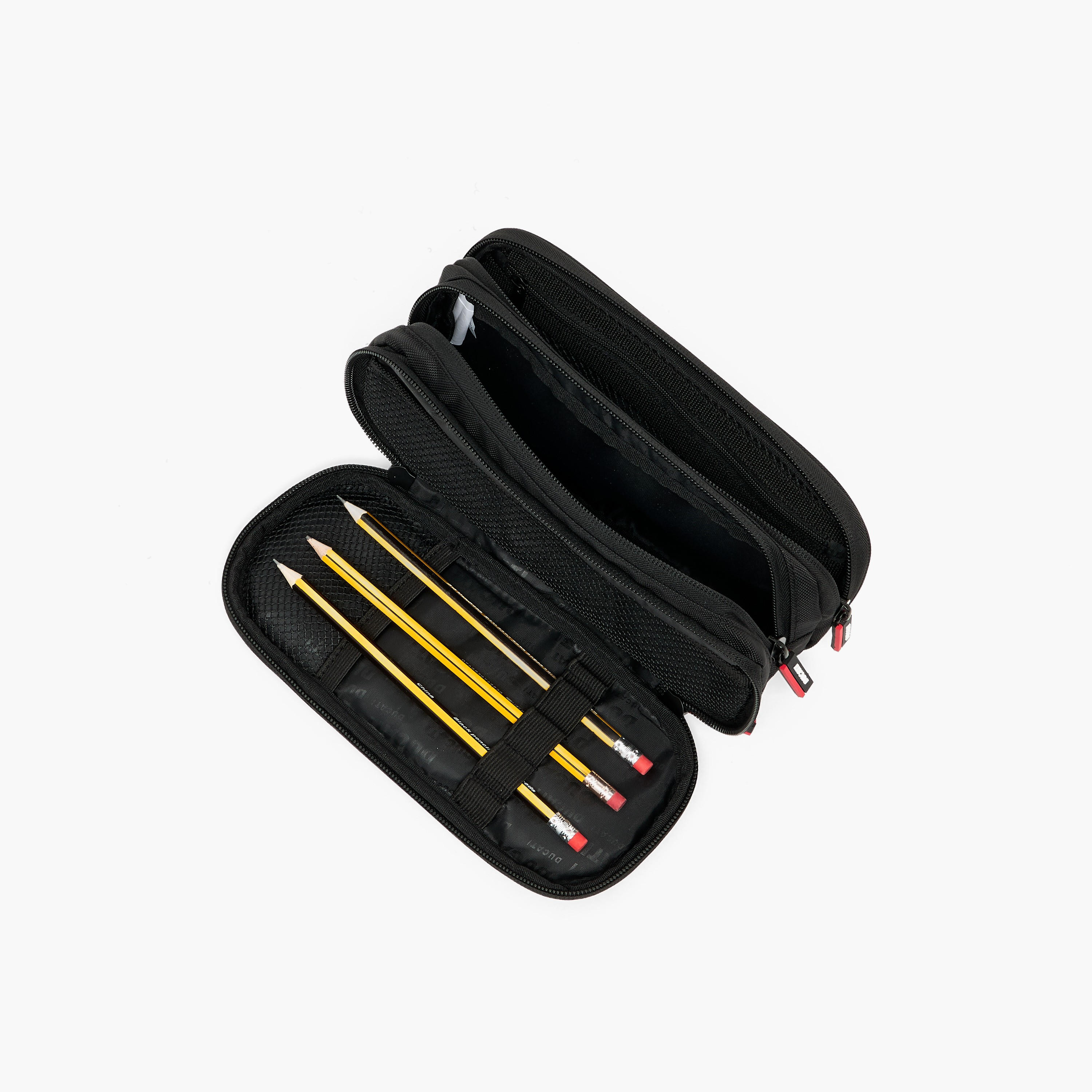 Ducati Logo Print Pencil Pouch with 3 Compartments-school-stationery-pencilcases-image-8