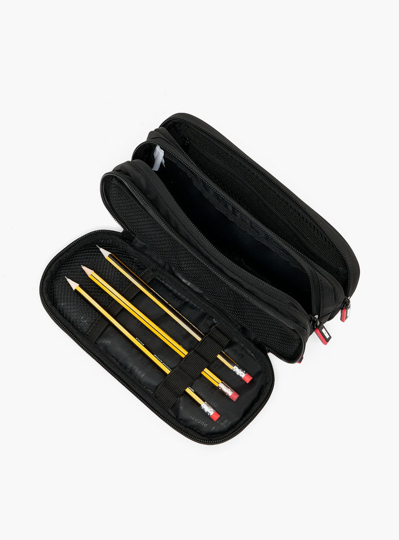 Ducati Logo Print Pencil Pouch with 3 Compartments-school-stationery-pencilcases-image-8
