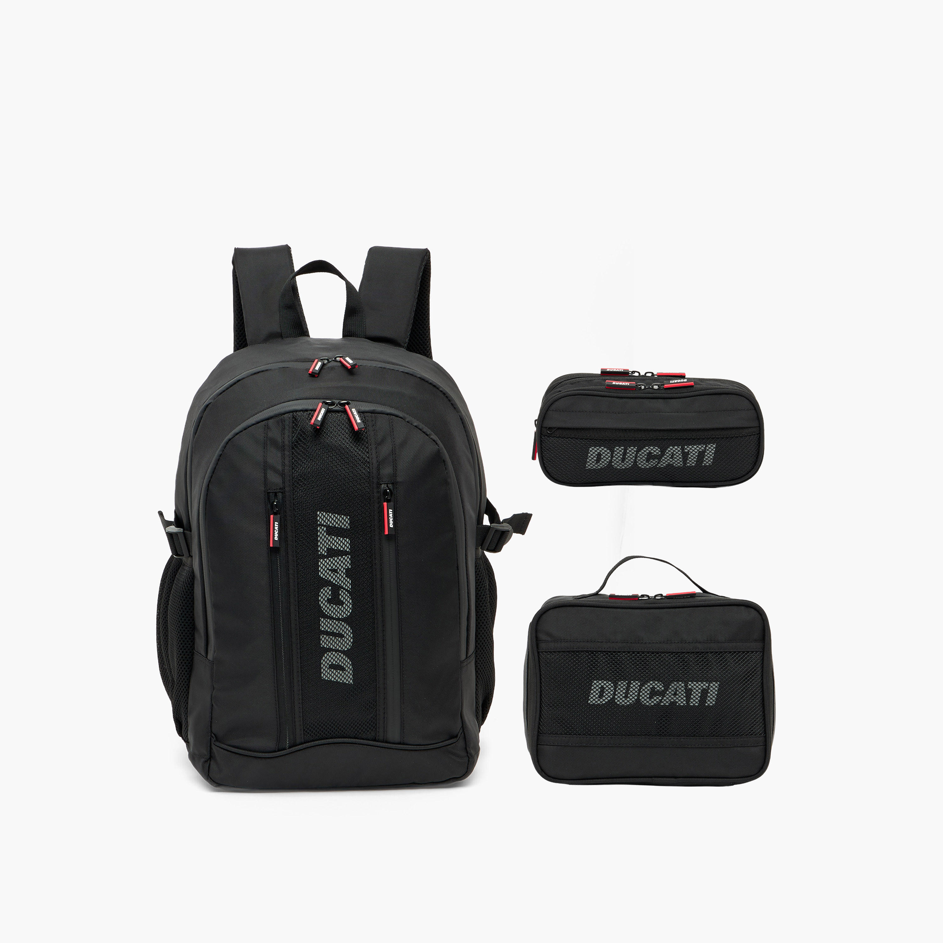 Ducati Logo Print Pencil Pouch with 3 Compartments-school-stationery-pencilcases-image-9