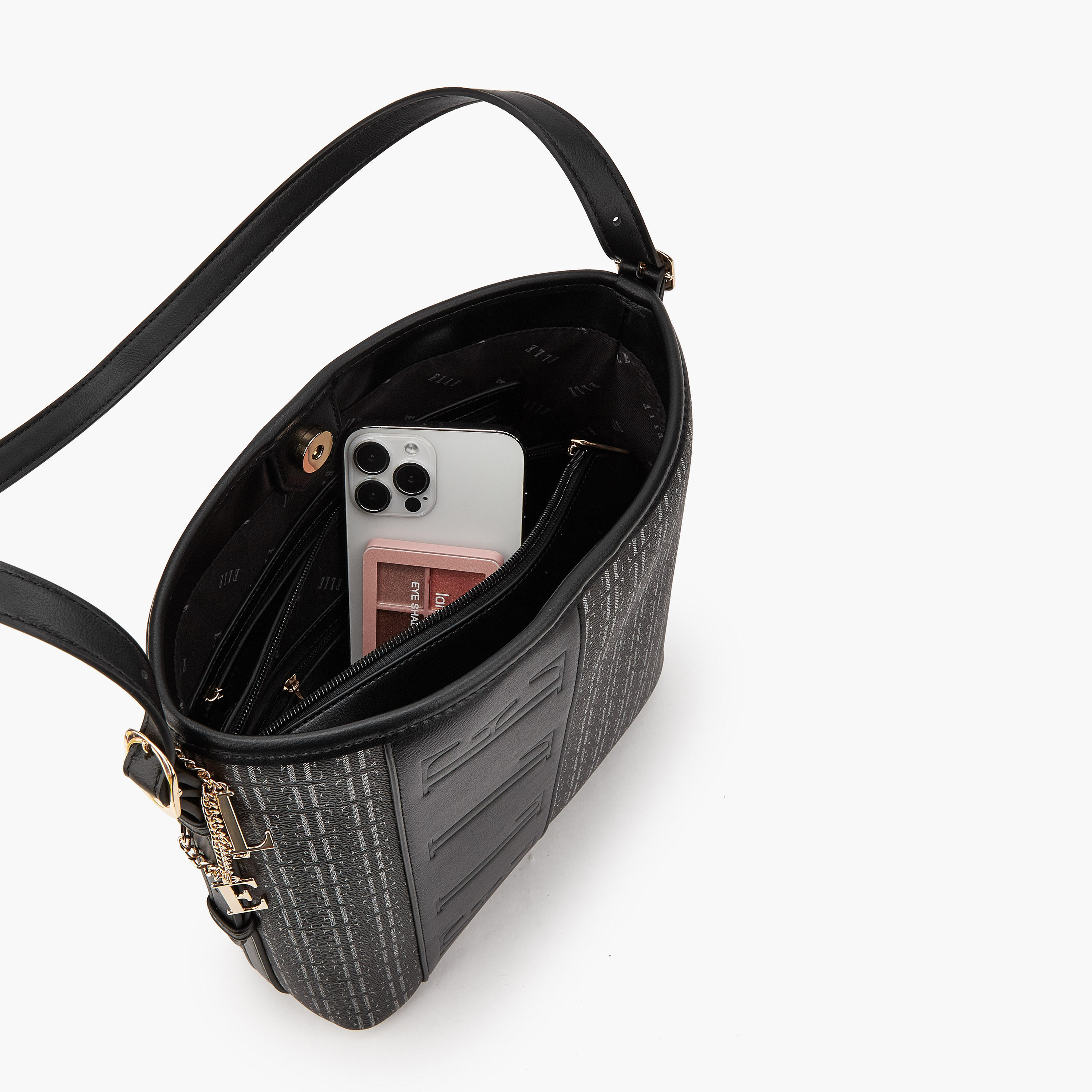 شنطة كتف بطبعة مونوجرام مع شنطة صغيرة من إيل-women-bagsandwallets-handbags-image-9