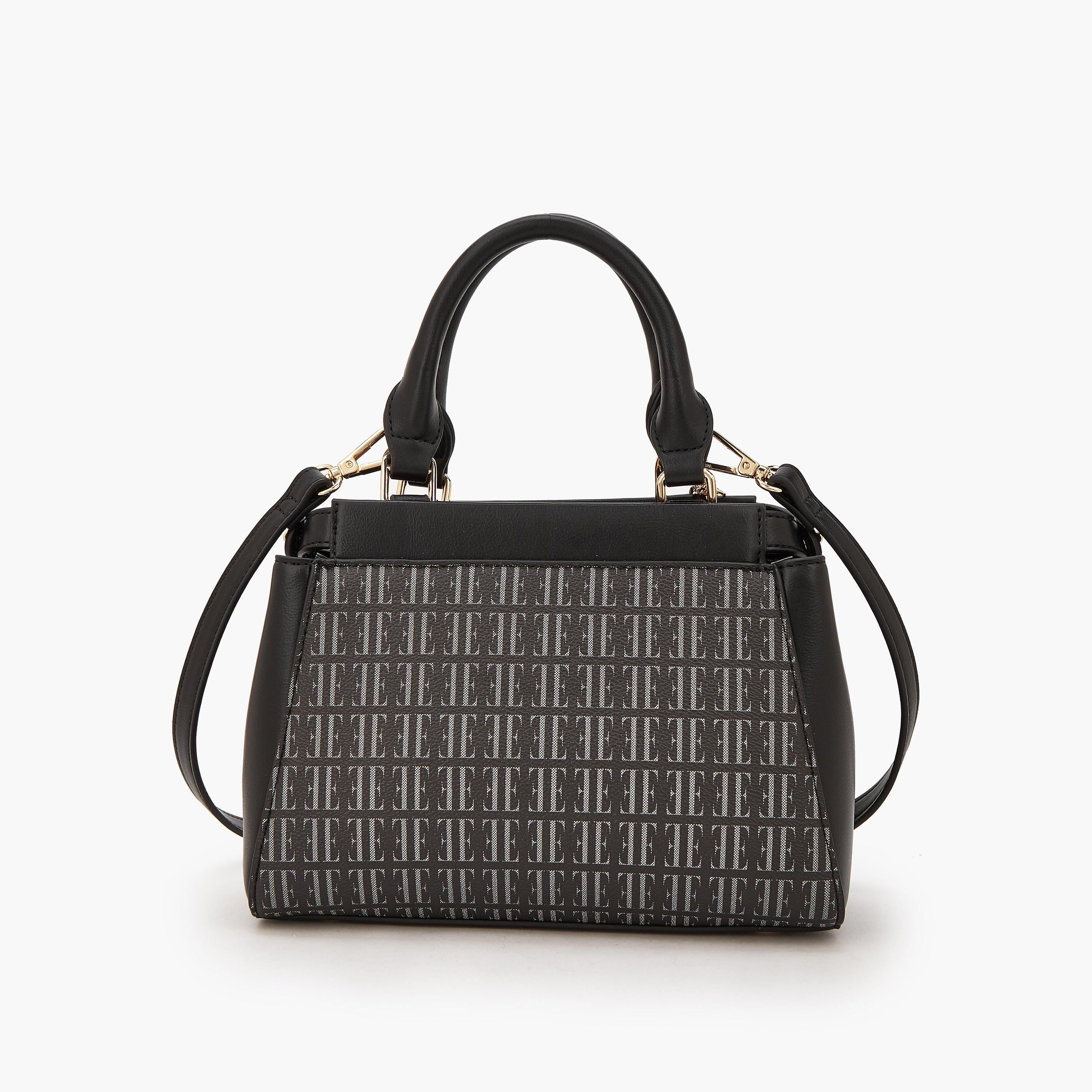Elle Monogram Print Satchel Bag with Detachable Strap-women-bagsandwallets-handbags-image-5