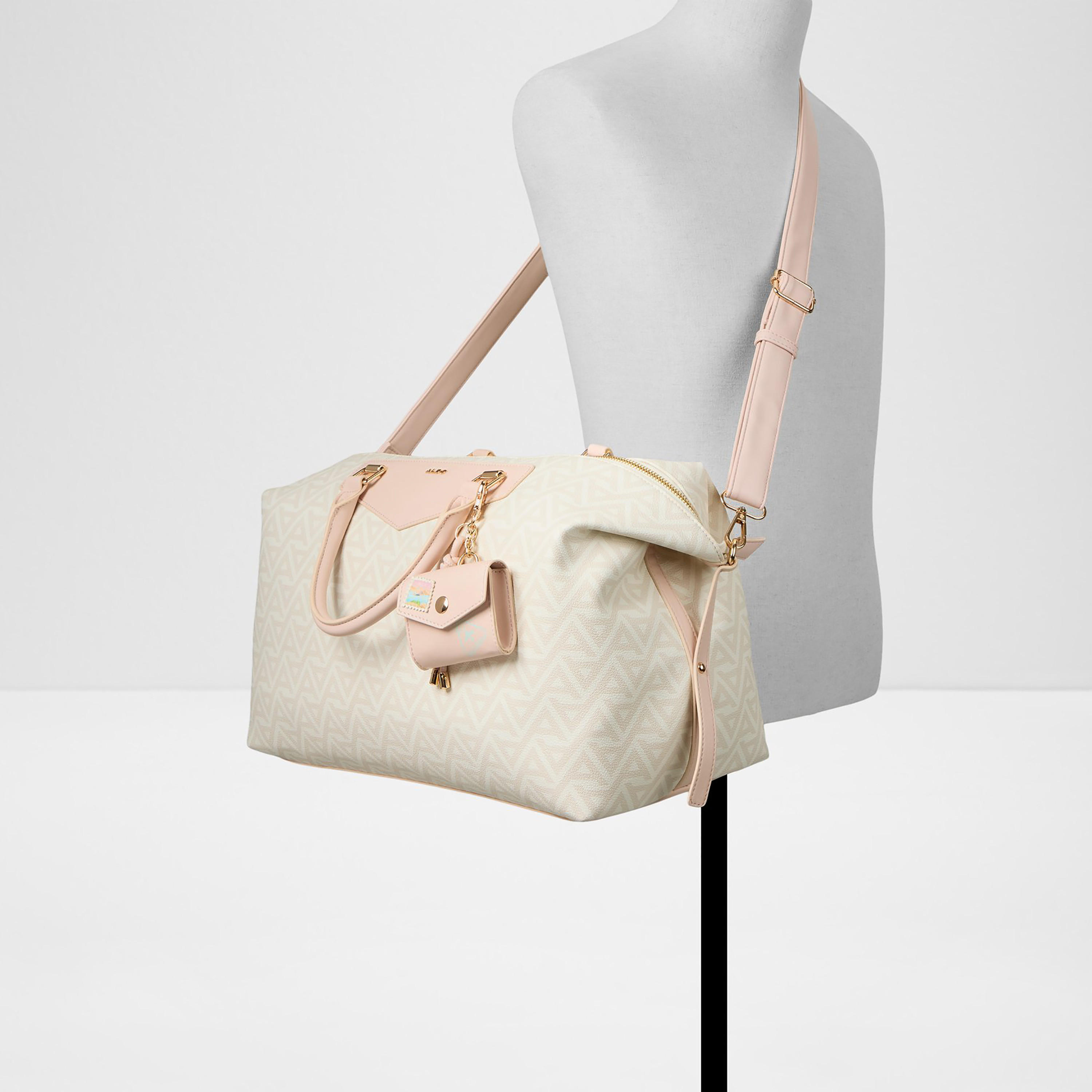 Aldo Monogram Double Handle Duffel Bag with Zip Closure and Adjustable Strap-travel-luggagesandbags-dufflebags-image-4