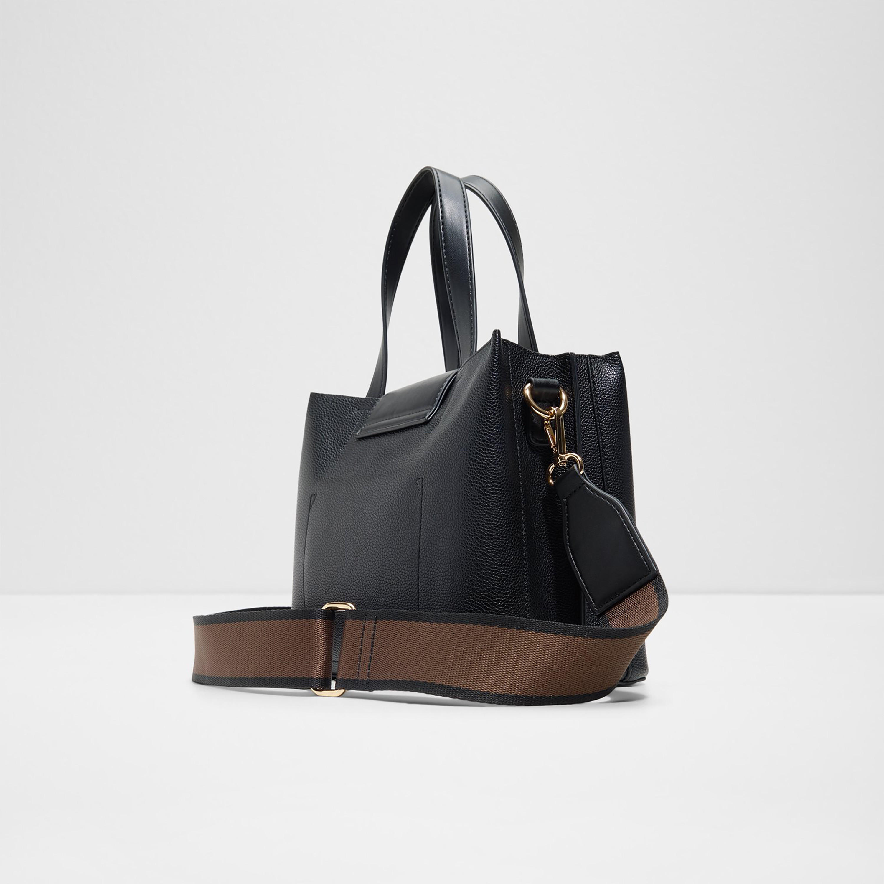Aldo Caliora Textured Double Handle Satchel Bag with Magnetic Closure & Detachable Strap-women-bagsandwallets-handbags-image-2