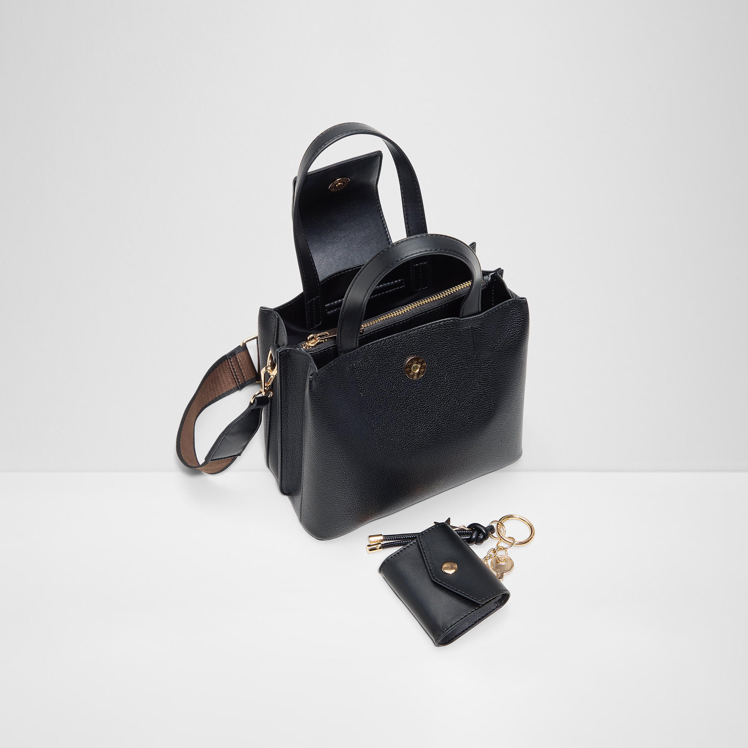Aldo Caliora Textured Double Handle Satchel Bag with Magnetic Closure & Detachable Strap-women-bagsandwallets-handbags-image-3