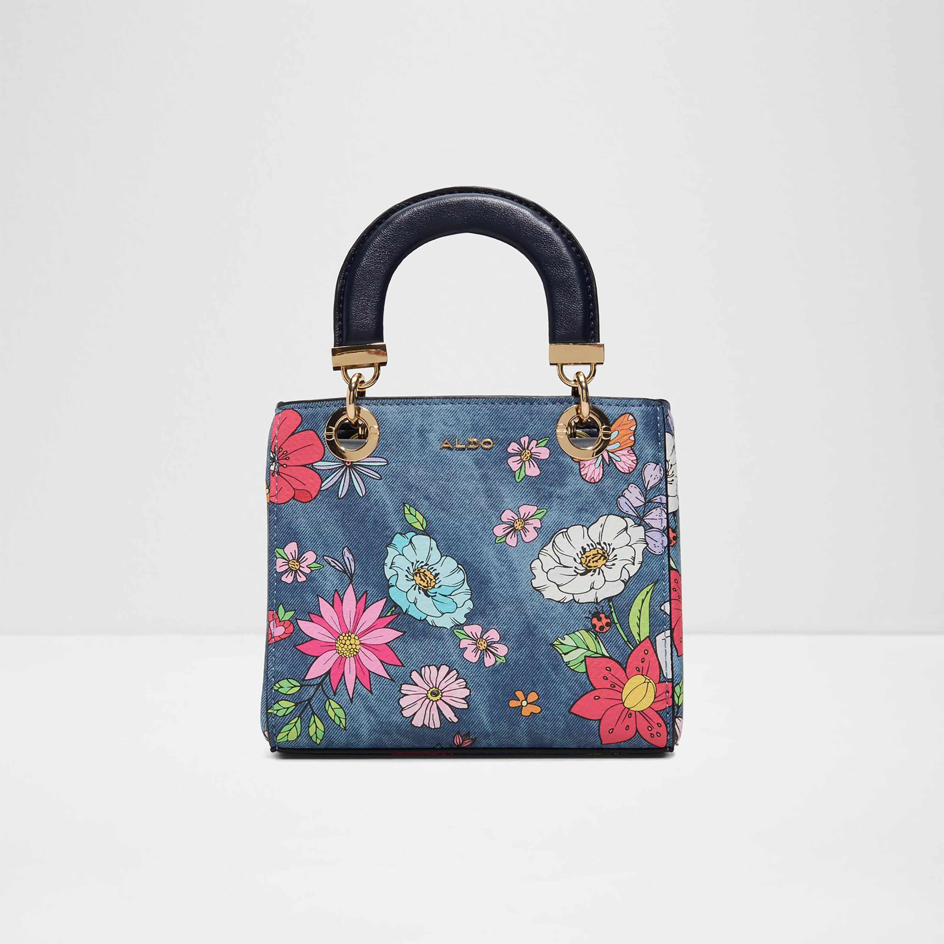 حقيبة يد ألدو بلوميني مطبوعة بالزهور، بمقبضين وغطاء وحزام.-women-bagsandwallets-handbags-image-1