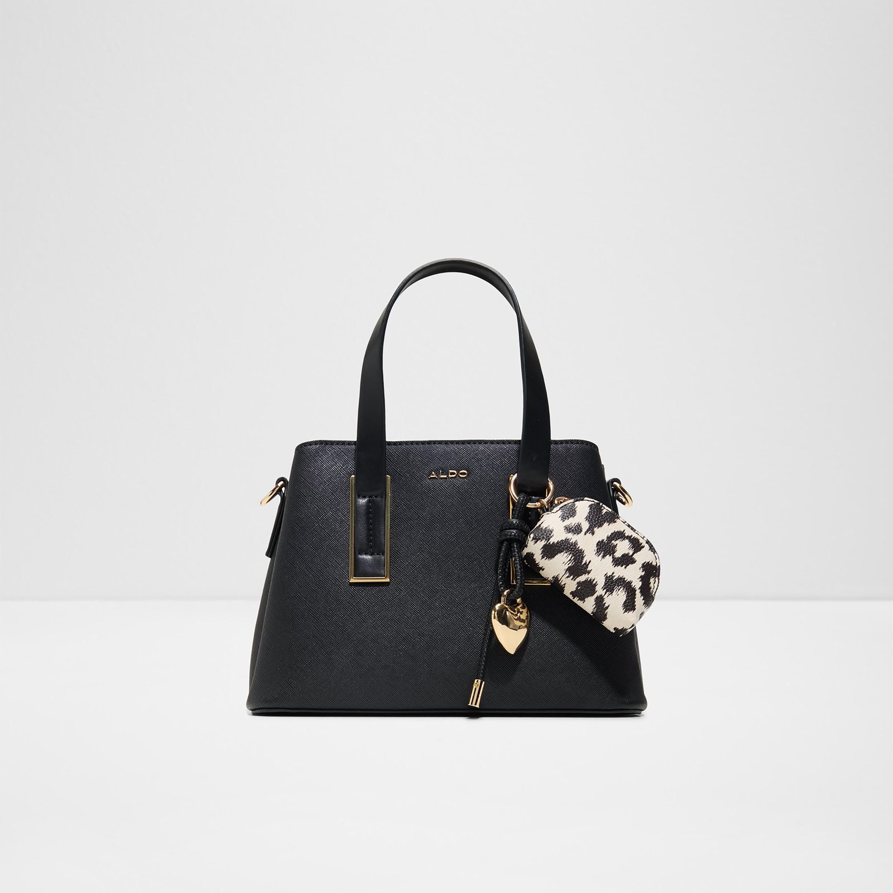 Aldo Maelia Textured Double Handle Satchel Bag & Pouch with Zip Closure & Strap-women-bagsandwallets-handbags-image-1