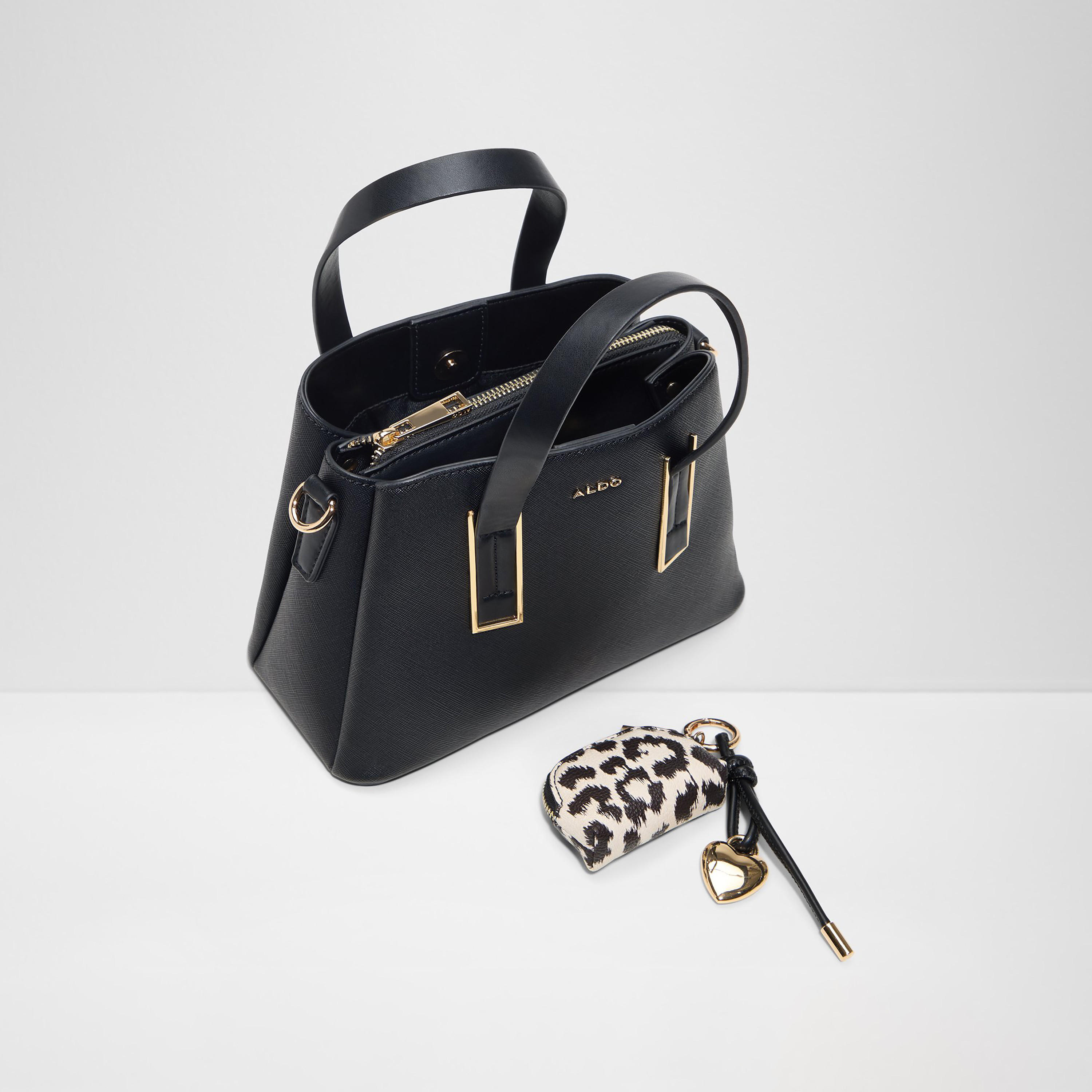 Aldo Maelia Textured Double Handle Satchel Bag & Pouch with Zip Closure & Strap-women-bagsandwallets-handbags-image-3