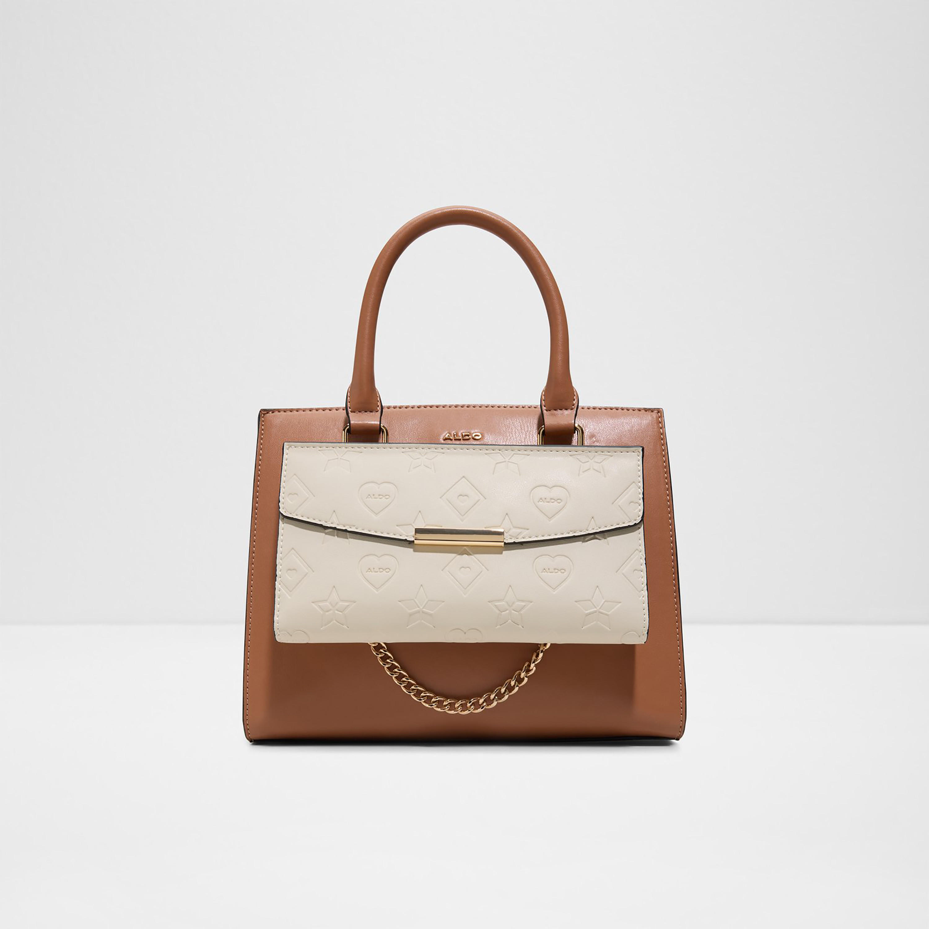 Aldo Elelden Dual Tone Double Handle Satchel Bag with Zip Closure & Adjustable Strap-women-bagsandwallets-handbags-image-1