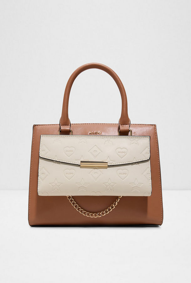Aldo Elelden Dual Tone Double Handle Satchel Bag with Zip Closure & Adjustable Strap-women-image-1