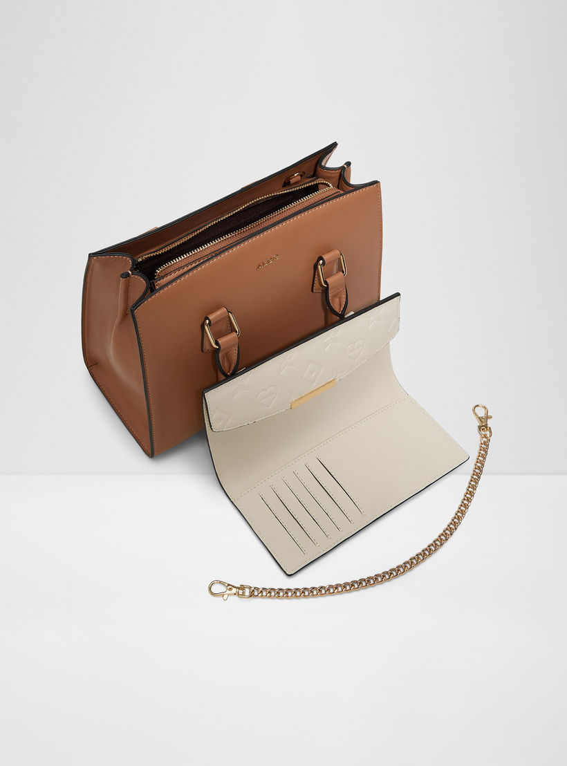 Aldo Elelden Dual Tone Double Handle Satchel Bag with Zip Closure & Adjustable Strap-women-bagsandwallets-handbags-image-3