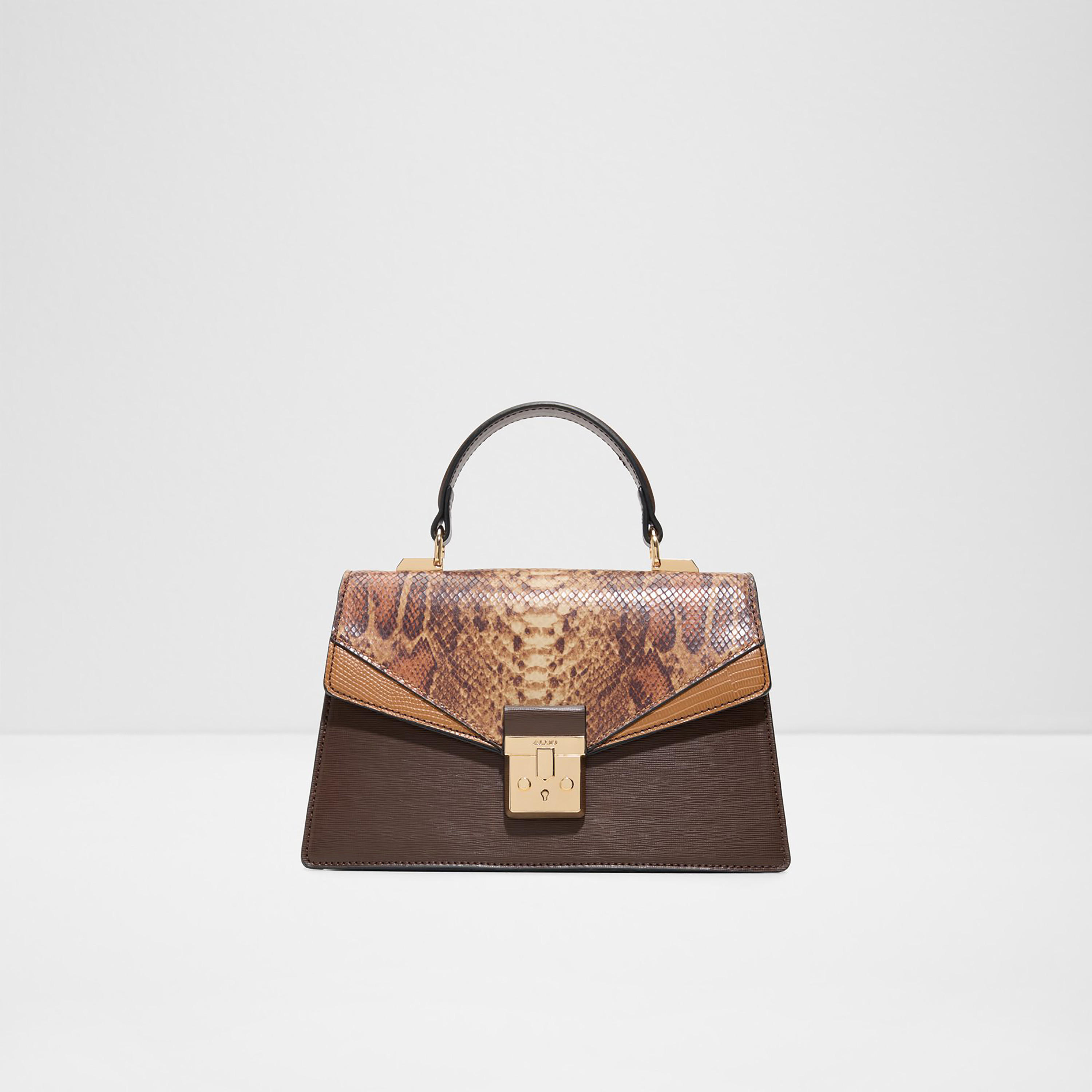 Aldo Miressa Snake Textured Top Handle Sling Bag with Flap Closure & Adjustable Strap-women-bagsandwallets-handbags-image-1