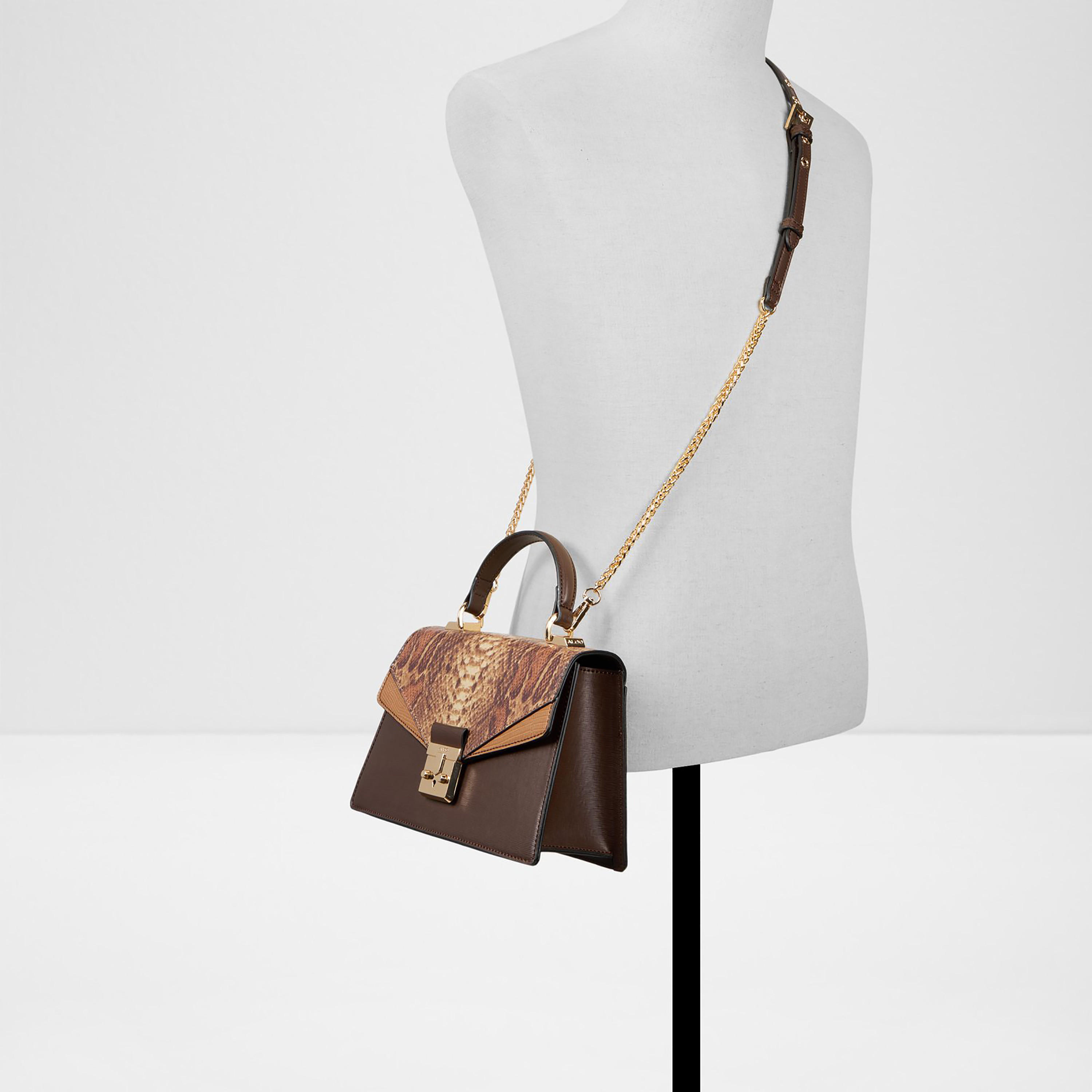 Aldo Miressa Snake Textured Top Handle Sling Bag with Flap Closure & Adjustable Strap-women-bagsandwallets-handbags-image-4
