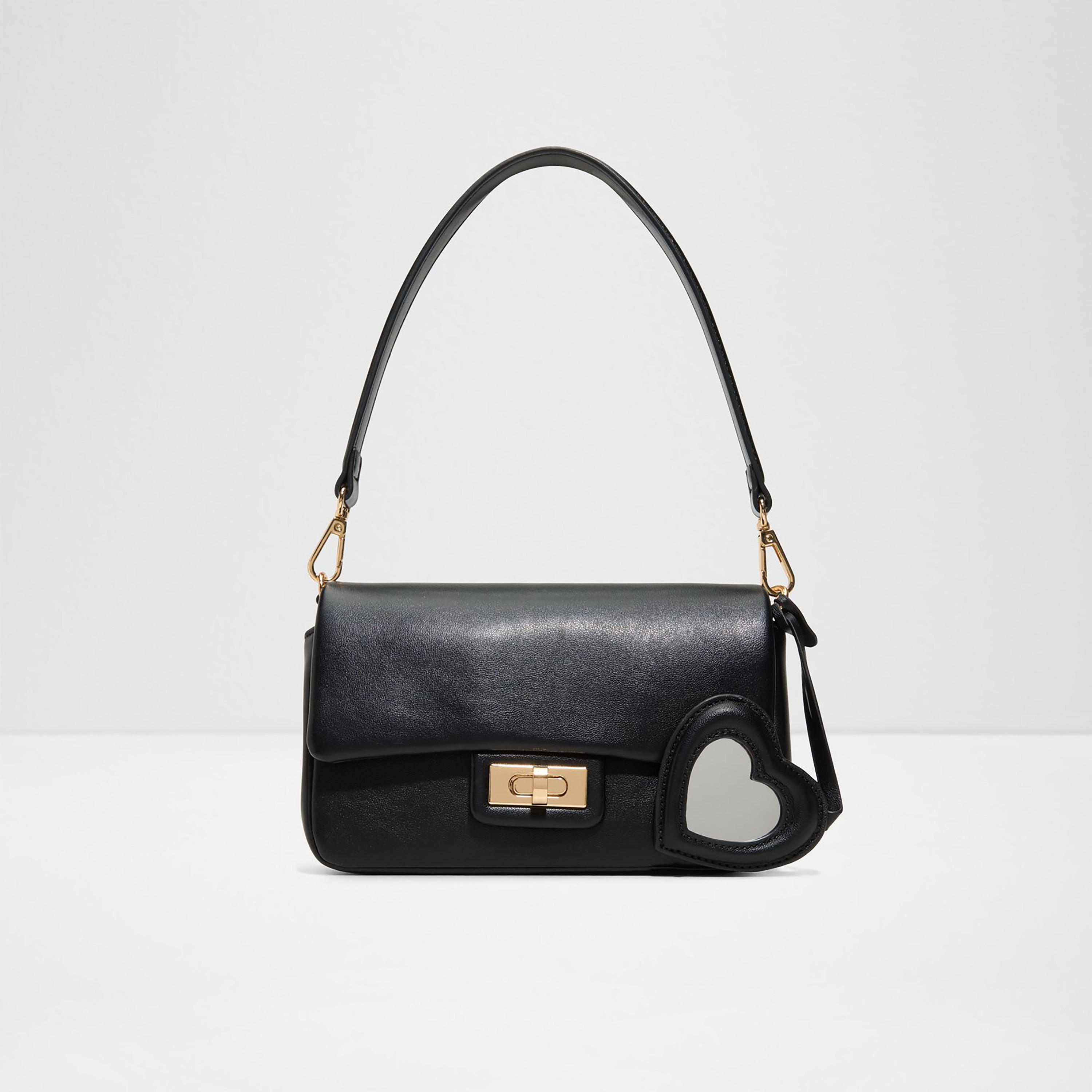Aldo Bbella Plain Single Handle Shoulder Bag with Twist Lock and Detachable Strap-women-bagsandwallets-handbags-image-1