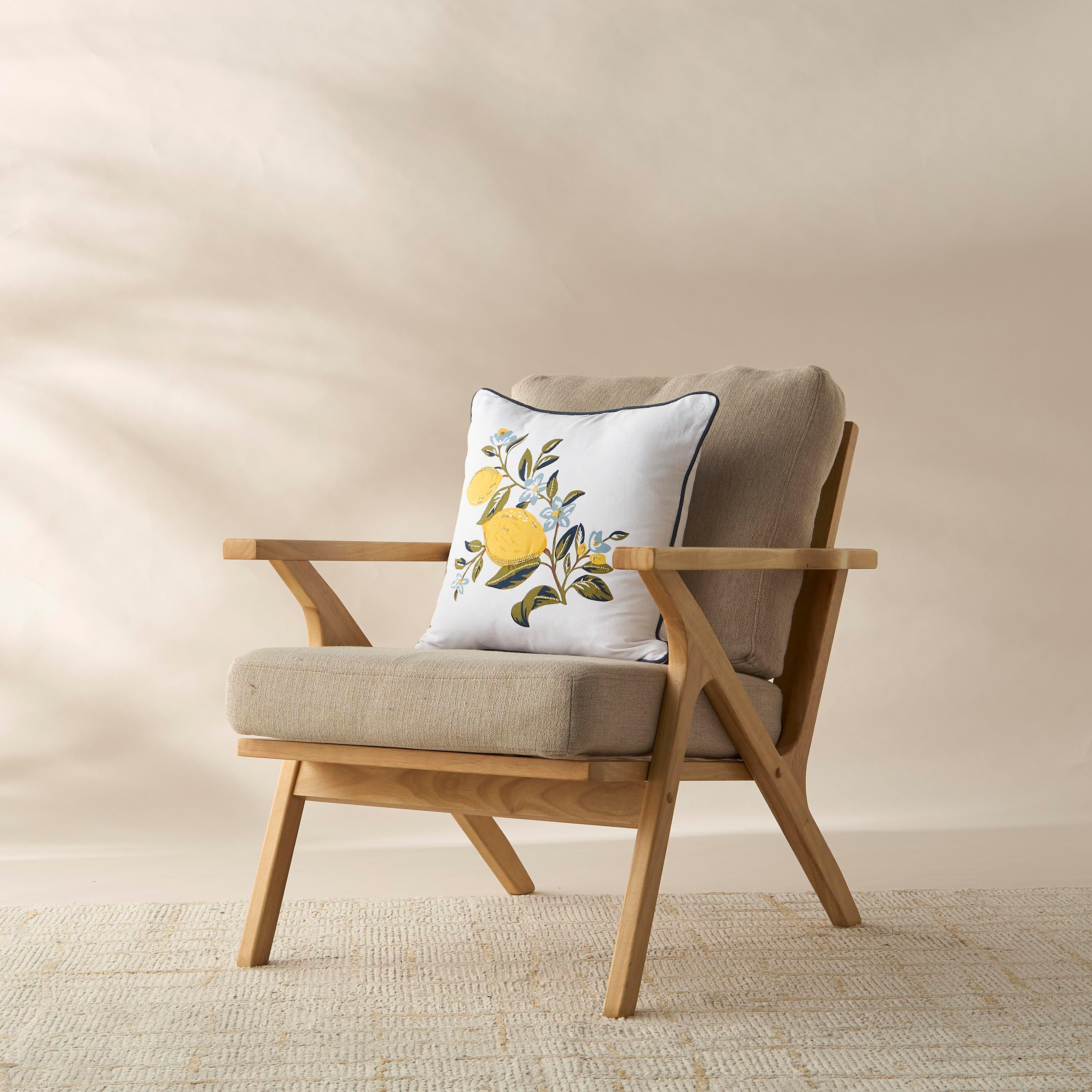 وسادة محشوة بطبعات ليمون - 45x45 سم-household-cushionsandthrows-filledcushions-decorativecushions-image-2