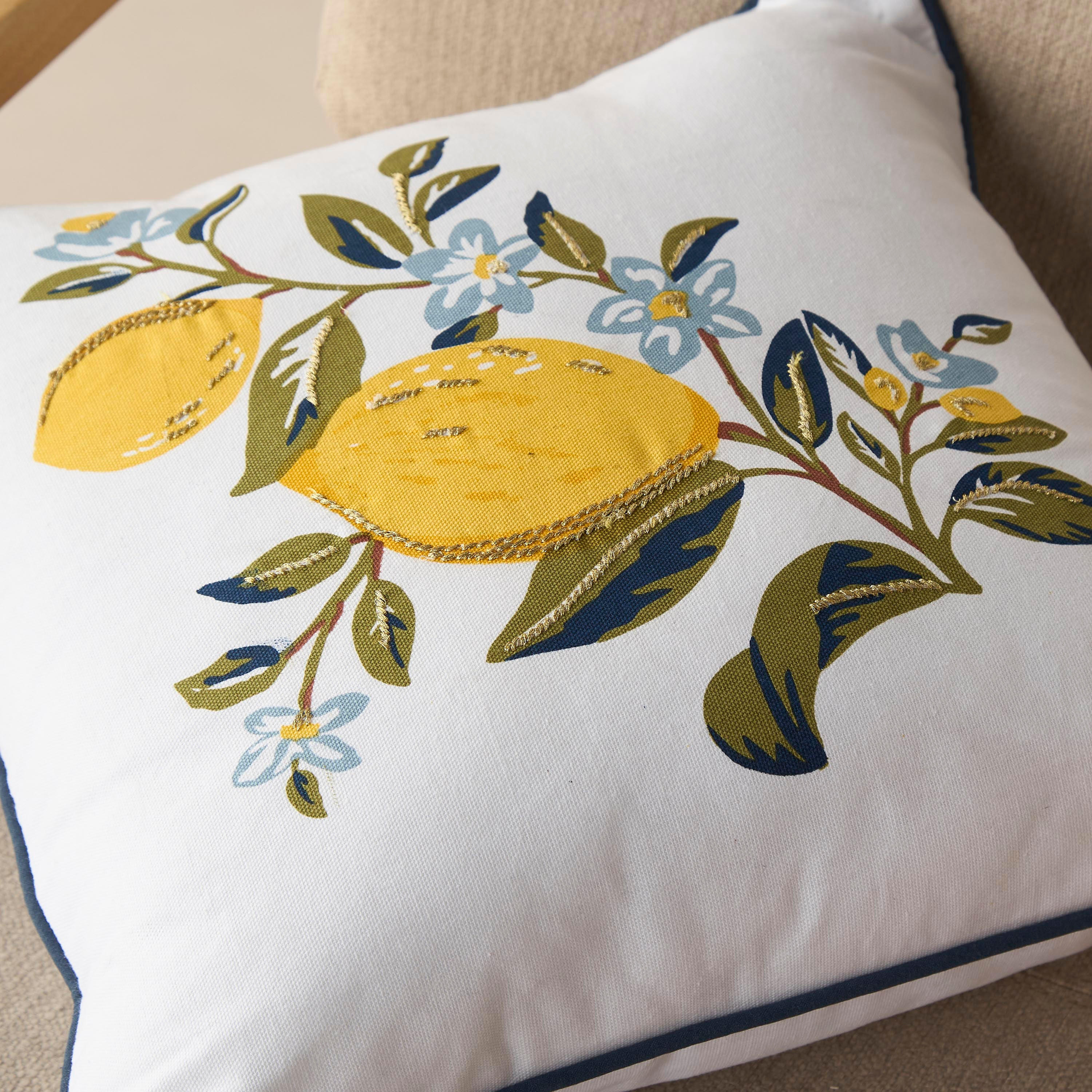 وسادة محشوة بطبعات ليمون - 45x45 سم-household-cushionsandthrows-filledcushions-decorativecushions-image-3