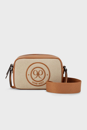 حقيبة كروسبودي من ناين ويست جاليلي بنقشة شعار ملونة وسحاب إغلاق-women-bagsandwallets-handbags-image-1