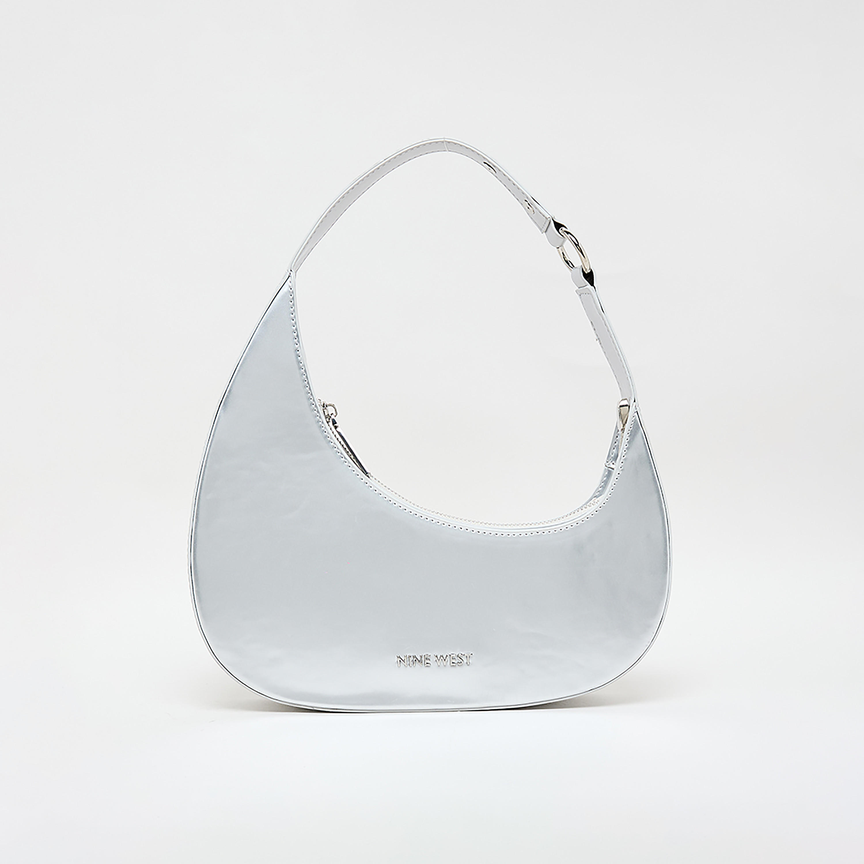 حقيبة كتف سادة من ناين ويست بمقبض واحد وسحاب إغلاق وحزام قابل للتعديل-women-bagsandwallets-backpacks-image-1