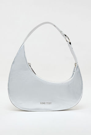 حقيبة كتف سادة من ناين ويست بمقبض واحد وسحاب إغلاق وحزام قابل للتعديل-women-bagsandwallets-backpacks-image-1