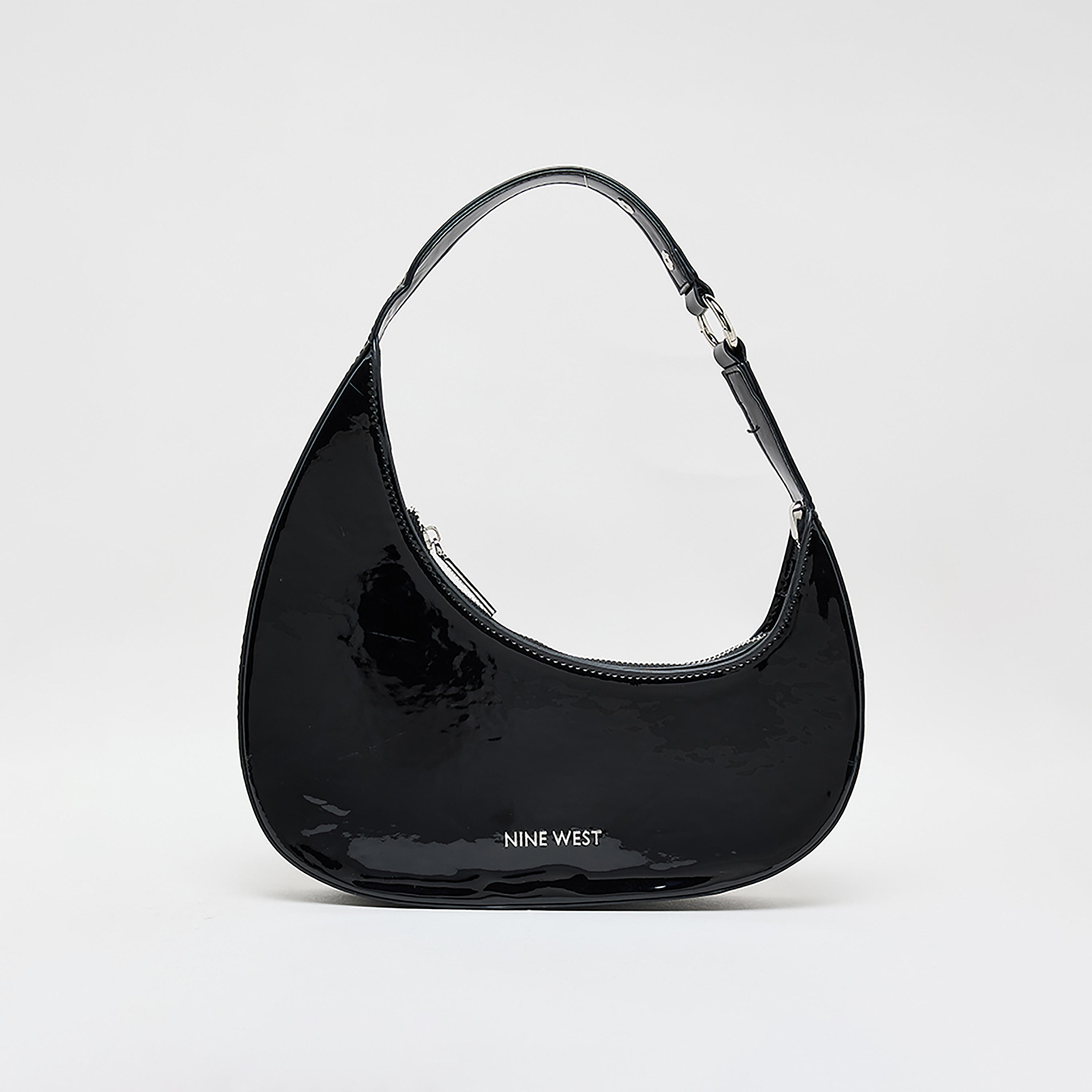 حقيبة كتف سادة من ناين ويست بمقبض واحد وسحاب إغلاق وحزام قابل للتعديل-women-bagsandwallets-backpacks-image-1