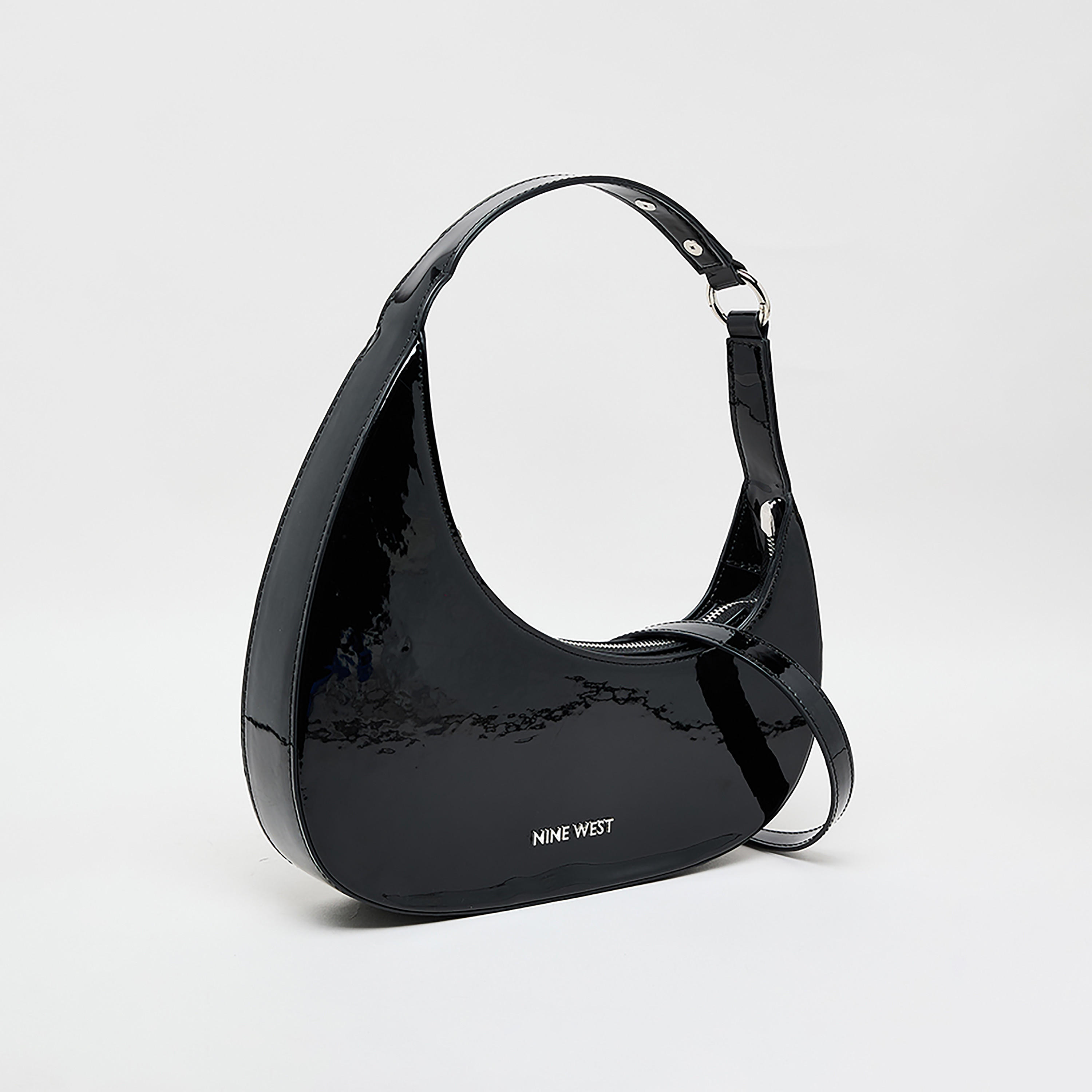 حقيبة كتف سادة من ناين ويست بمقبض واحد وسحاب إغلاق وحزام قابل للتعديل-women-bagsandwallets-backpacks-image-2