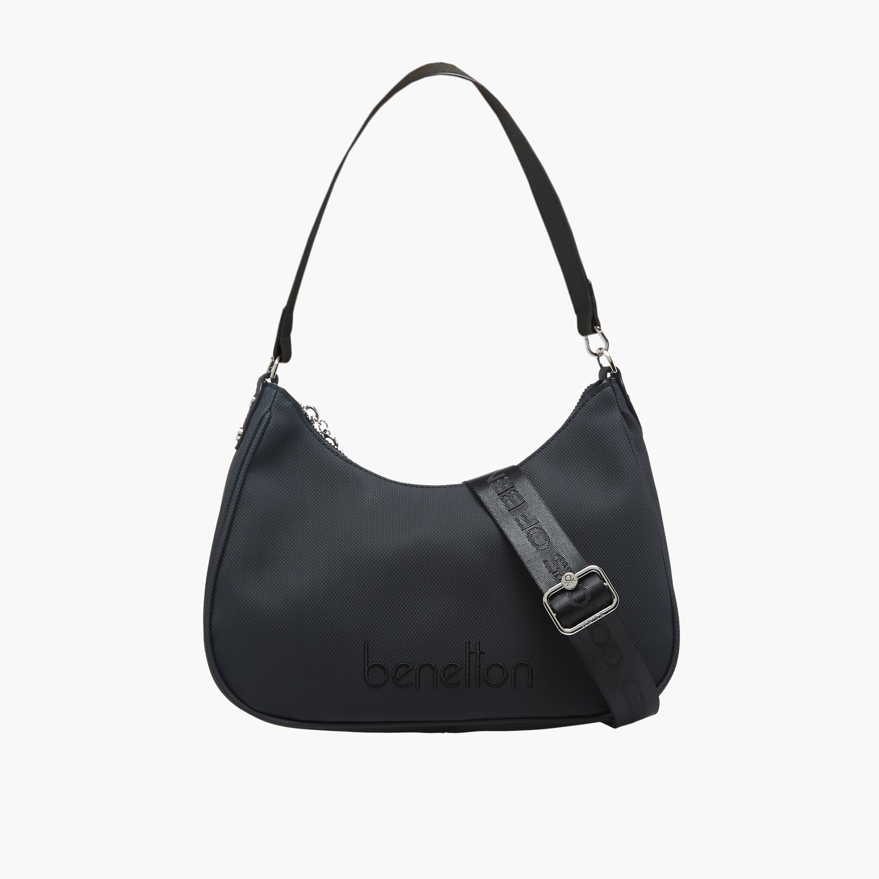United Colors of Benetton Solid Shoulder Bag with Zip Closure-women-bagsandwallets-handbags-image-1