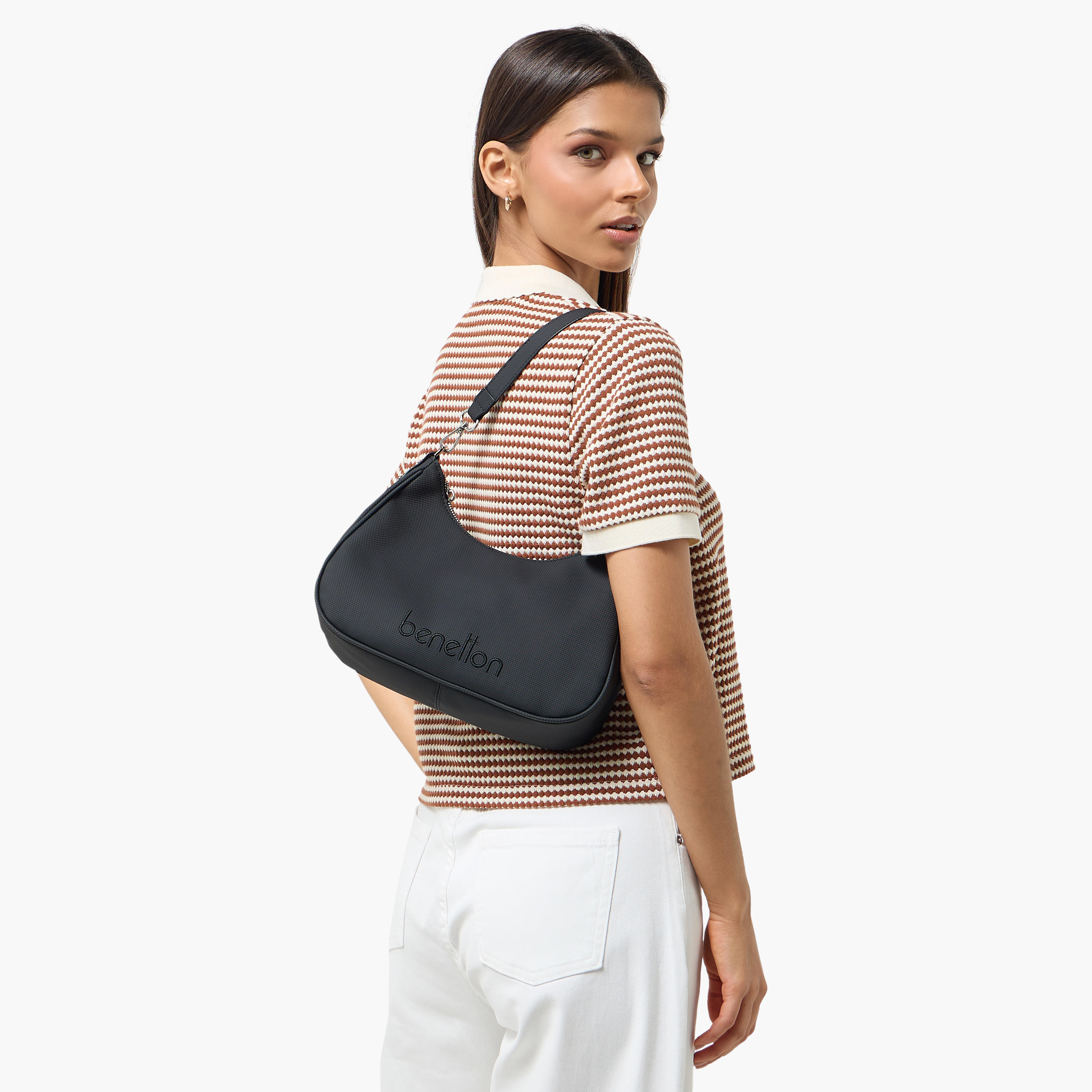 United Colors of Benetton Solid Shoulder Bag with Zip Closure-women-bagsandwallets-handbags-image-8