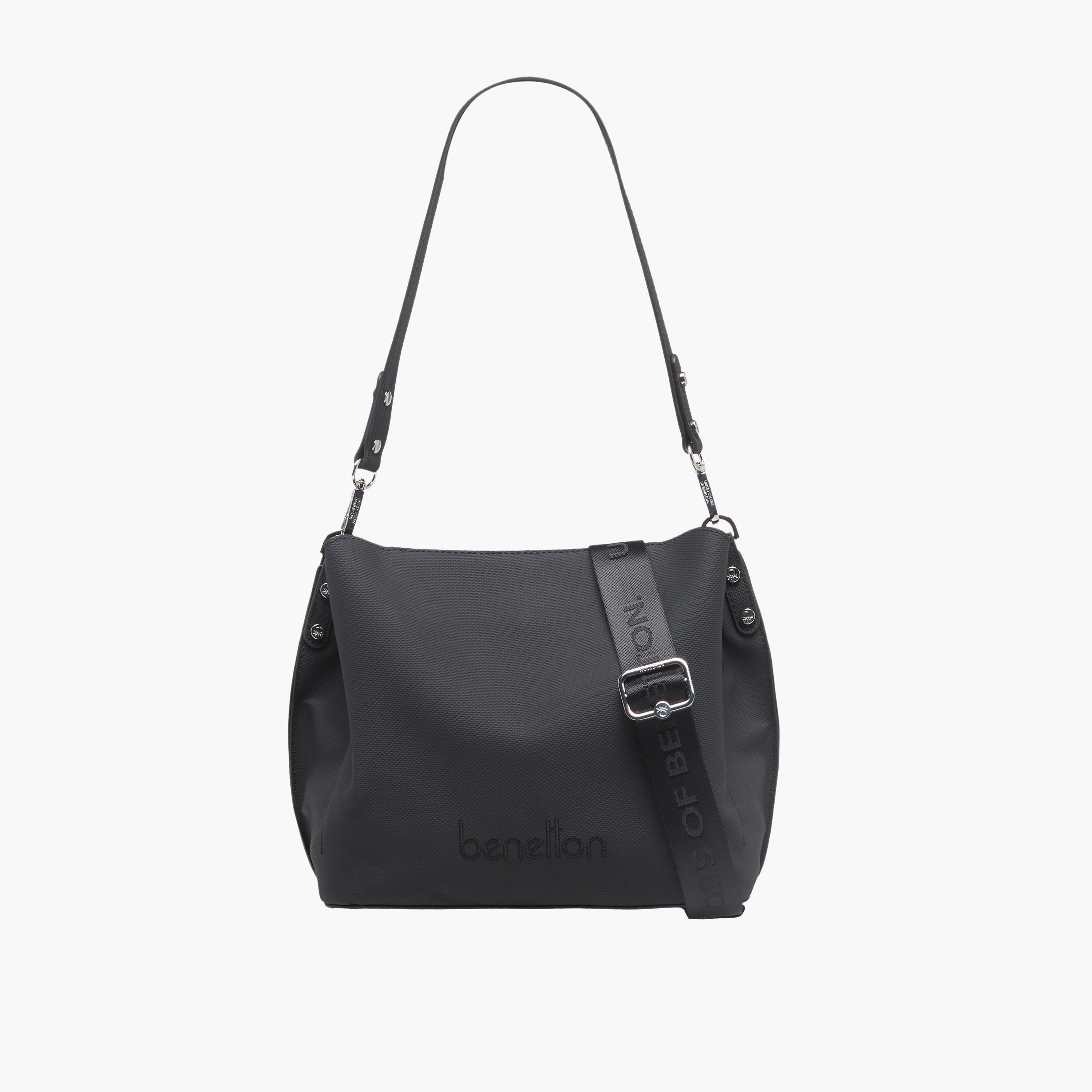 United Colors of Benetton Textured Crossbody Bag with Zip Closure-women-bagsandwallets-handbags-image-1