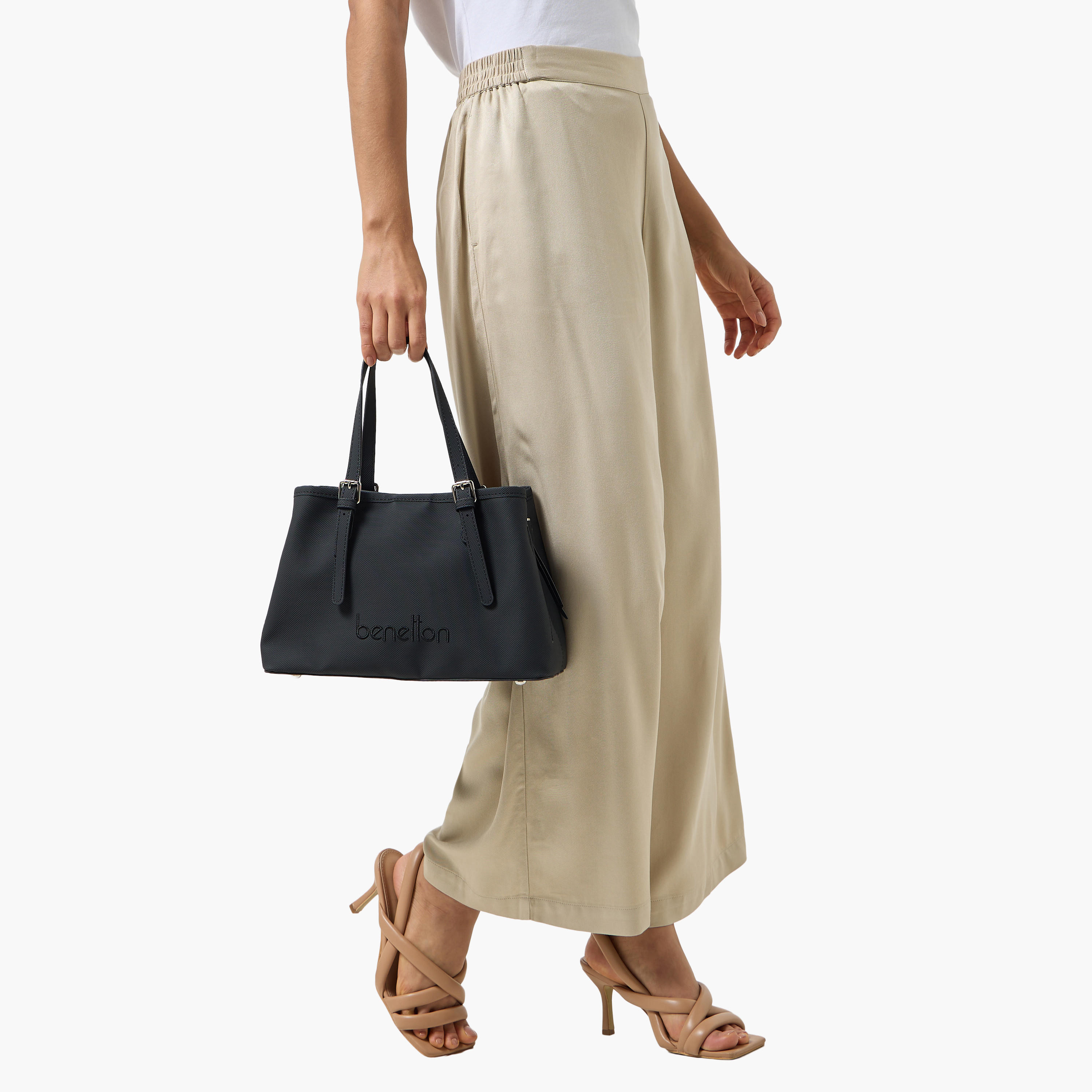 United Colors of Benetton Textured Tote Bag with Zip Closure-women-bagsandwallets-handbags-image-10