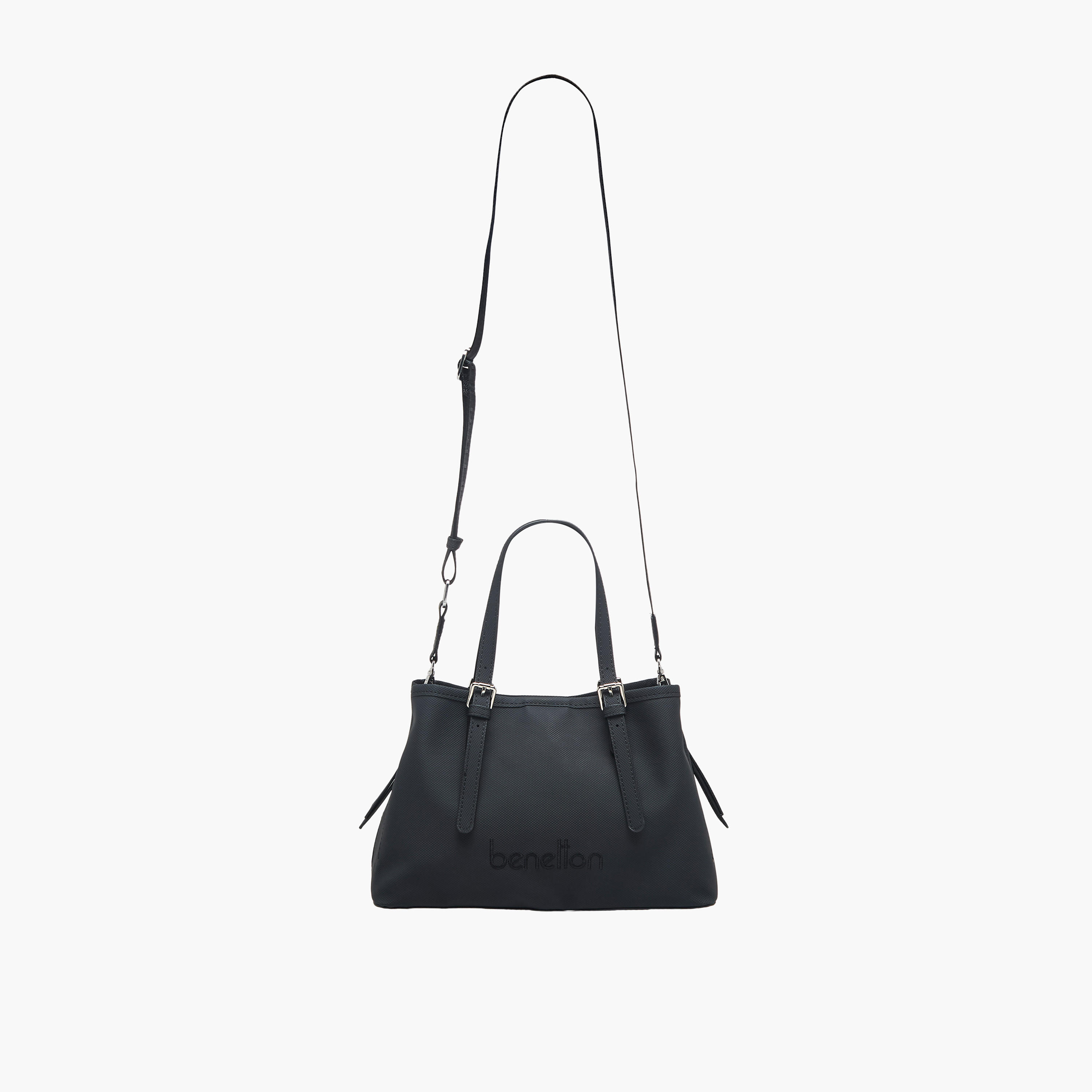 United Colors of Benetton Textured Tote Bag with Zip Closure-women-bagsandwallets-handbags-image-3
