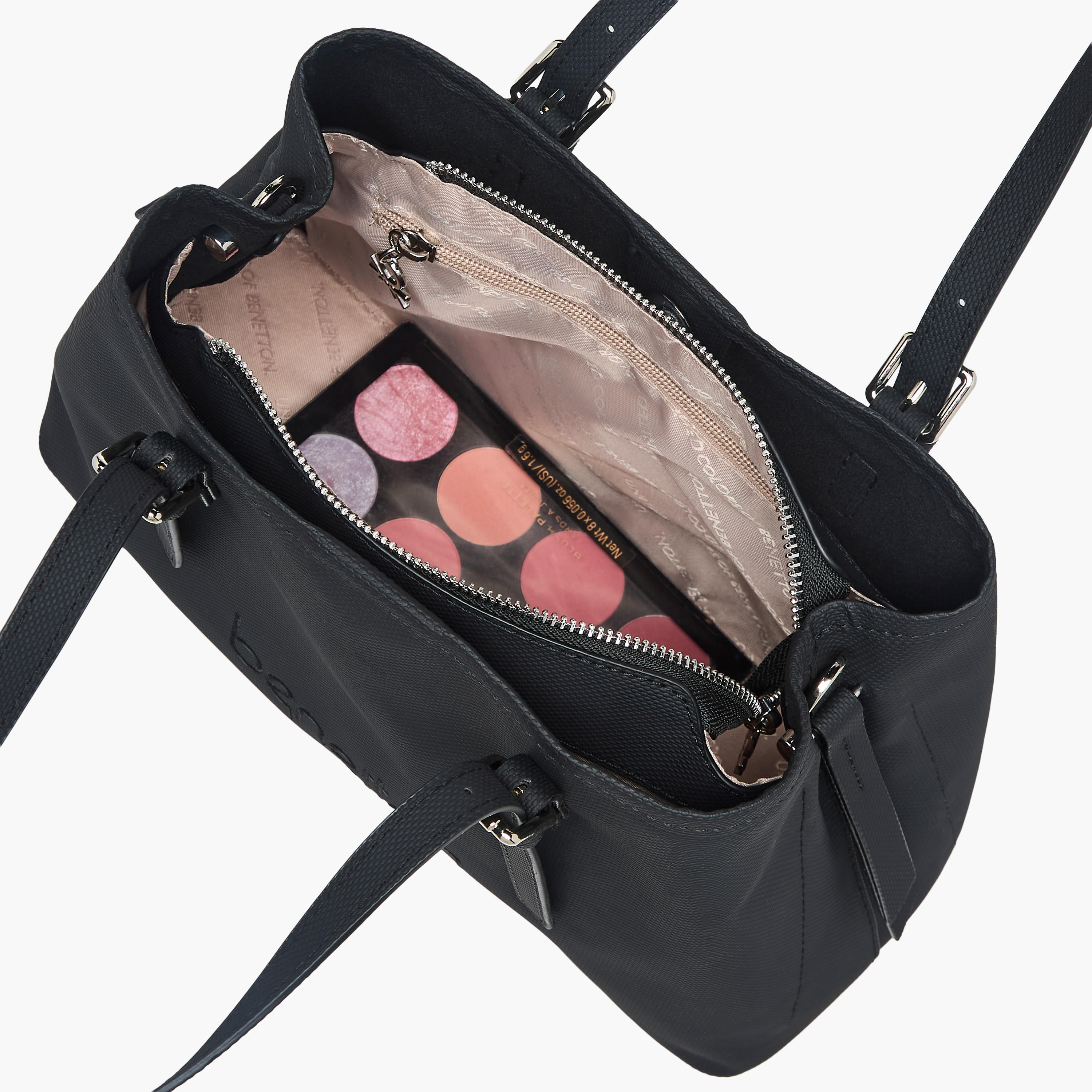 United Colors of Benetton Textured Tote Bag with Zip Closure-women-bagsandwallets-handbags-image-8