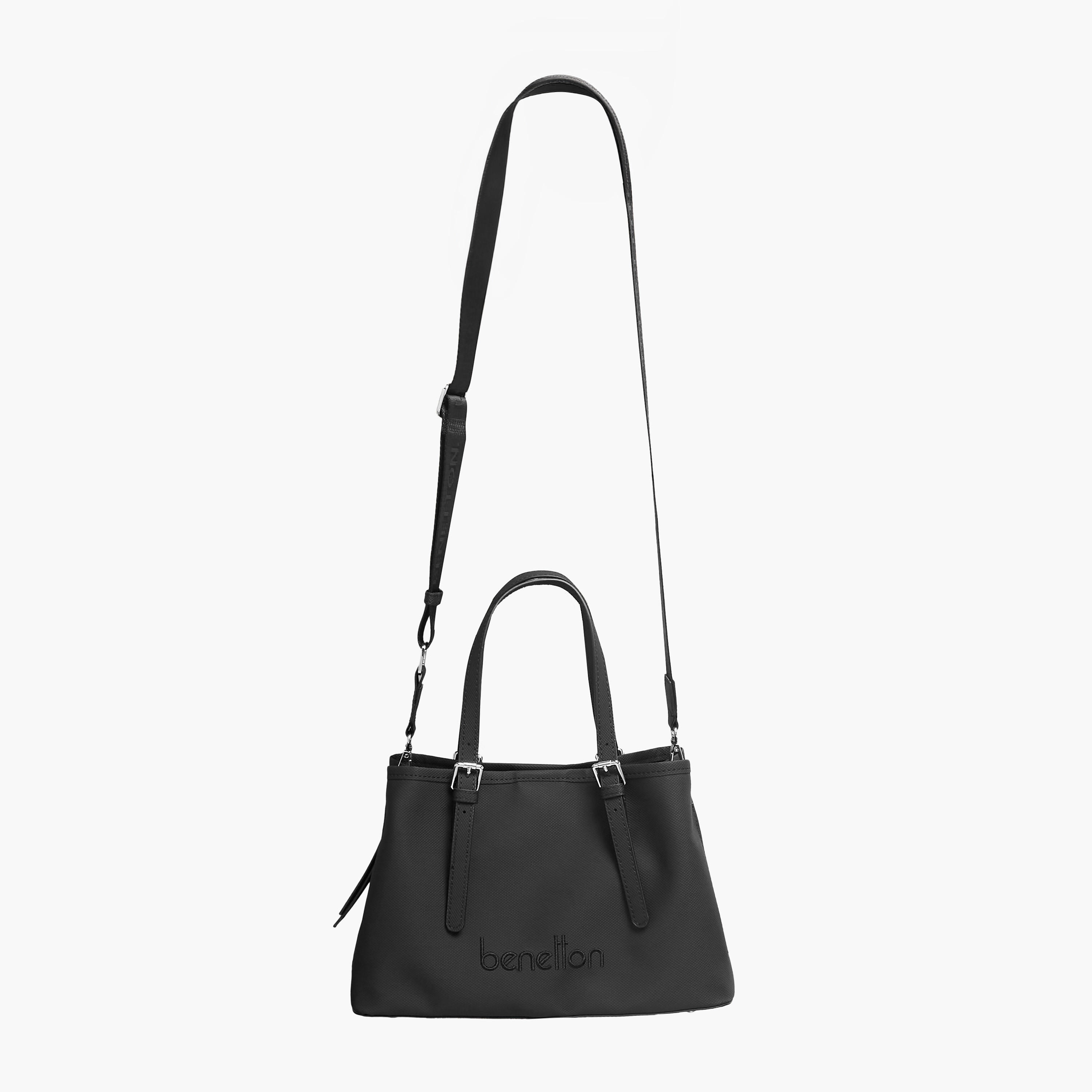 United Colors of Benetton Textured Tote Bag with Zip Closure-women-bagsandwallets-handbags-image-9