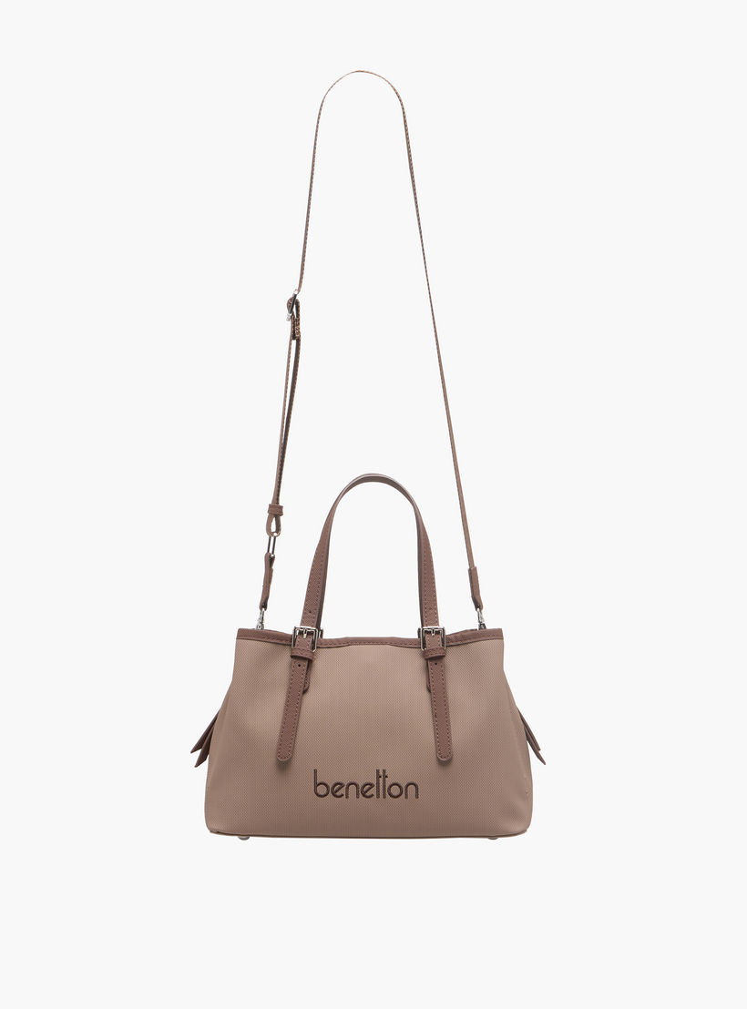 United Colors of Benetton Textured Tote Bag with Zip Closure-women-bagsandwallets-handbags-image-3