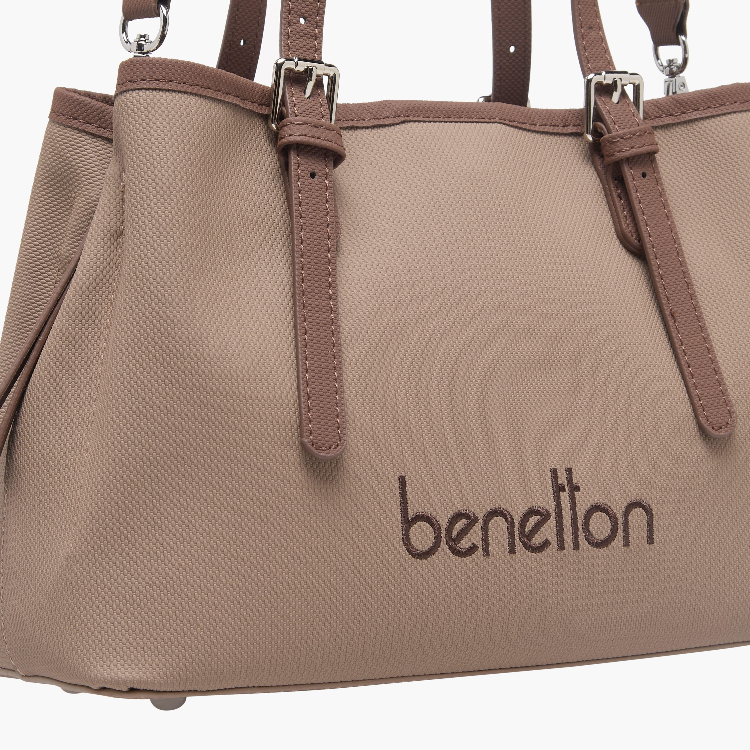 United Colors of Benetton Textured Tote Bag with Zip Closure-women-bagsandwallets-handbags-image-5