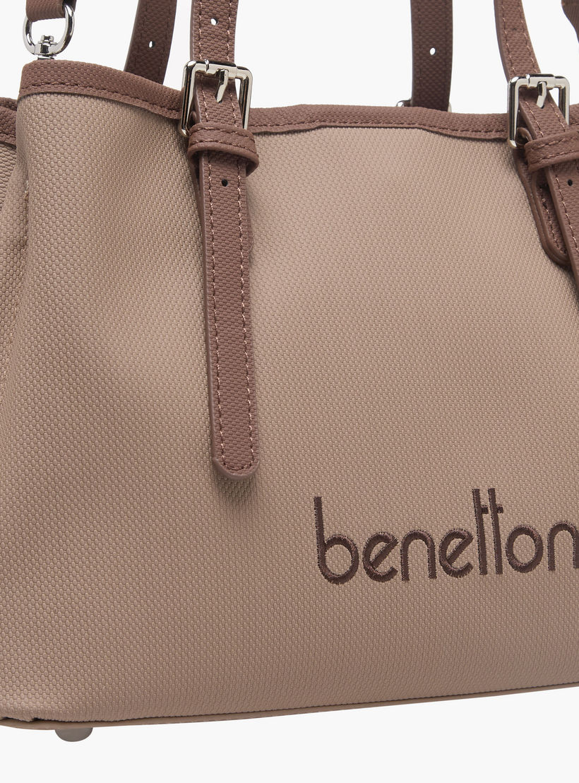 United Colors of Benetton Textured Tote Bag with Zip Closure-women-bagsandwallets-handbags-image-5