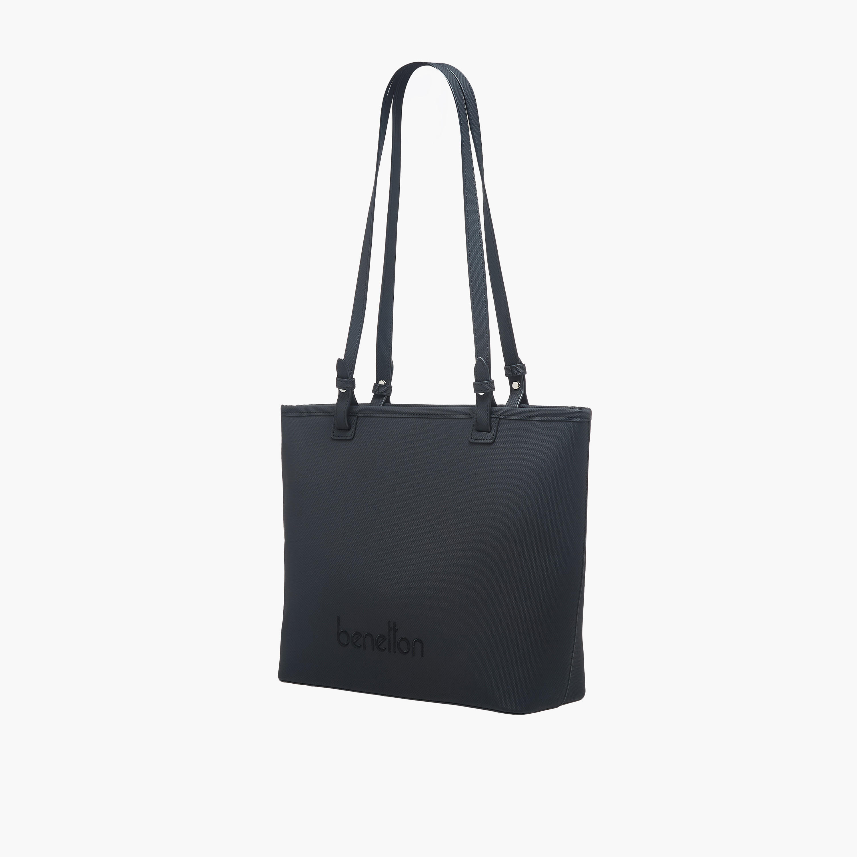 United Colors of Benetton Solid Tote Bag with Zip Closure-women-bagsandwallets-handbags-image-3