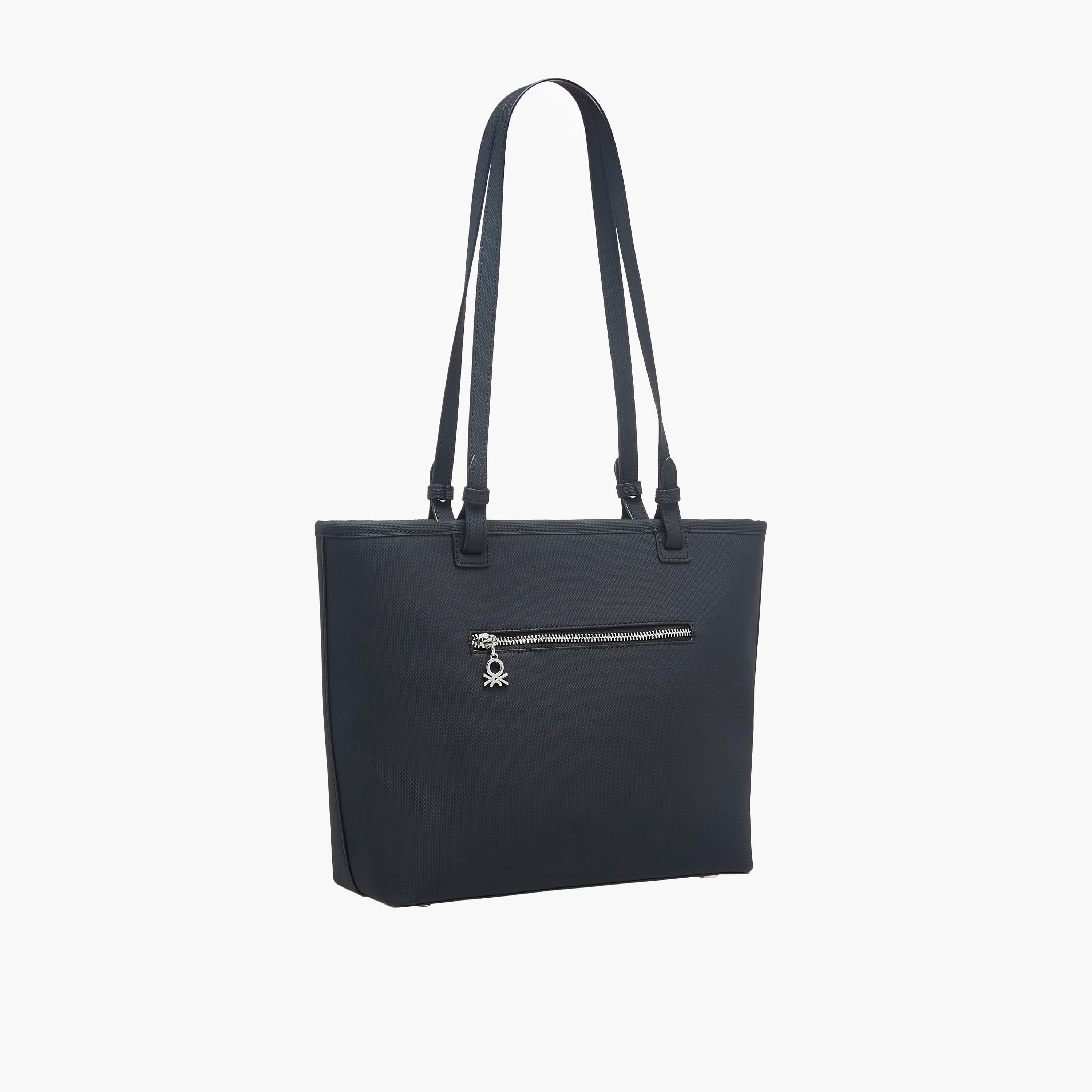 United Colors of Benetton Solid Tote Bag with Zip Closure-women-bagsandwallets-handbags-image-4