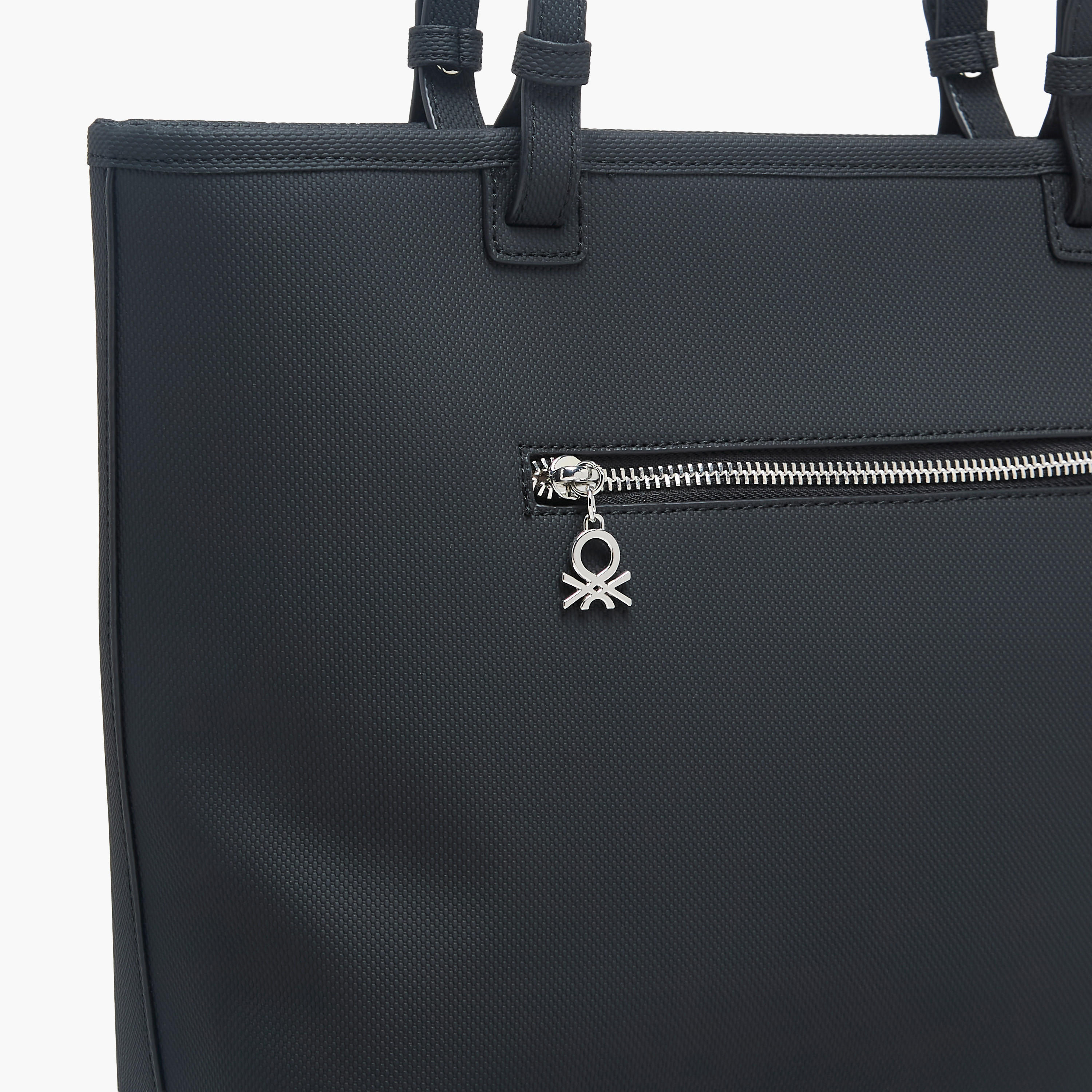 United Colors of Benetton Solid Tote Bag with Zip Closure-women-bagsandwallets-handbags-image-6