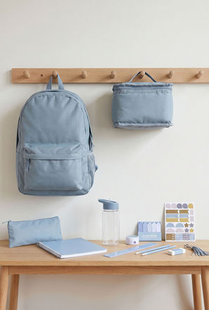 Solid 12-Piece Backpack School Bag Set for Boys 5-8 Years with Pencil Pouch and Bottle-school-image-1