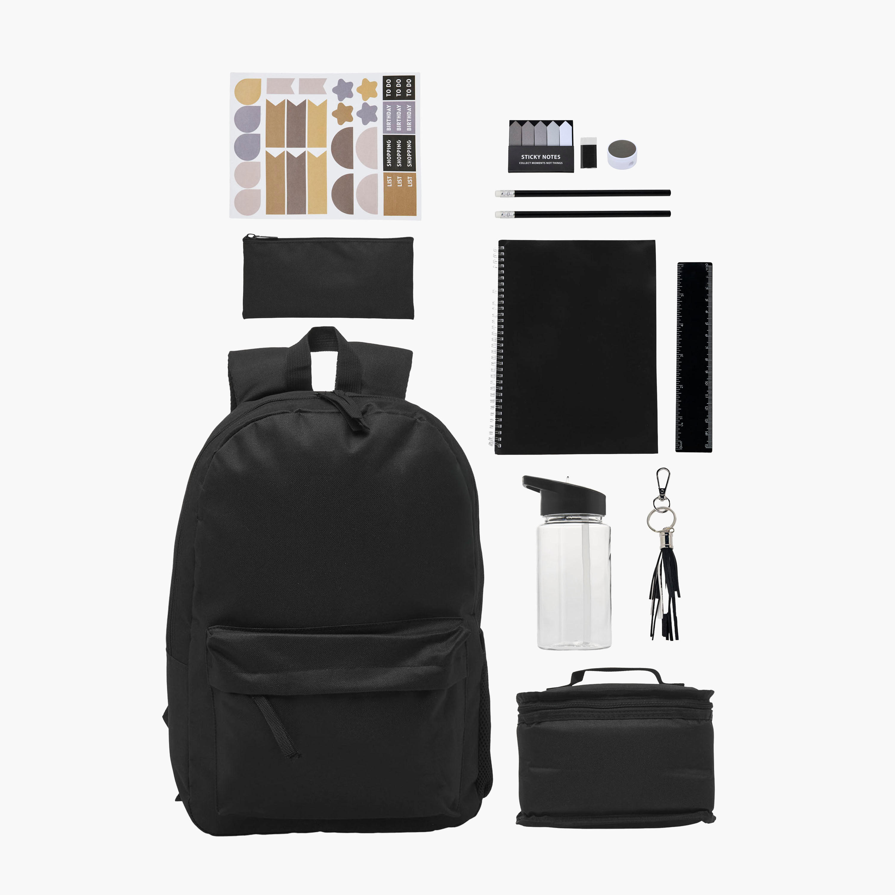 Solid 12-Piece School Backpack Set for Boys 5-8 Years with Lunch Bag and Stationery Set-school-bagsandbackpacks-backpacks-image-2