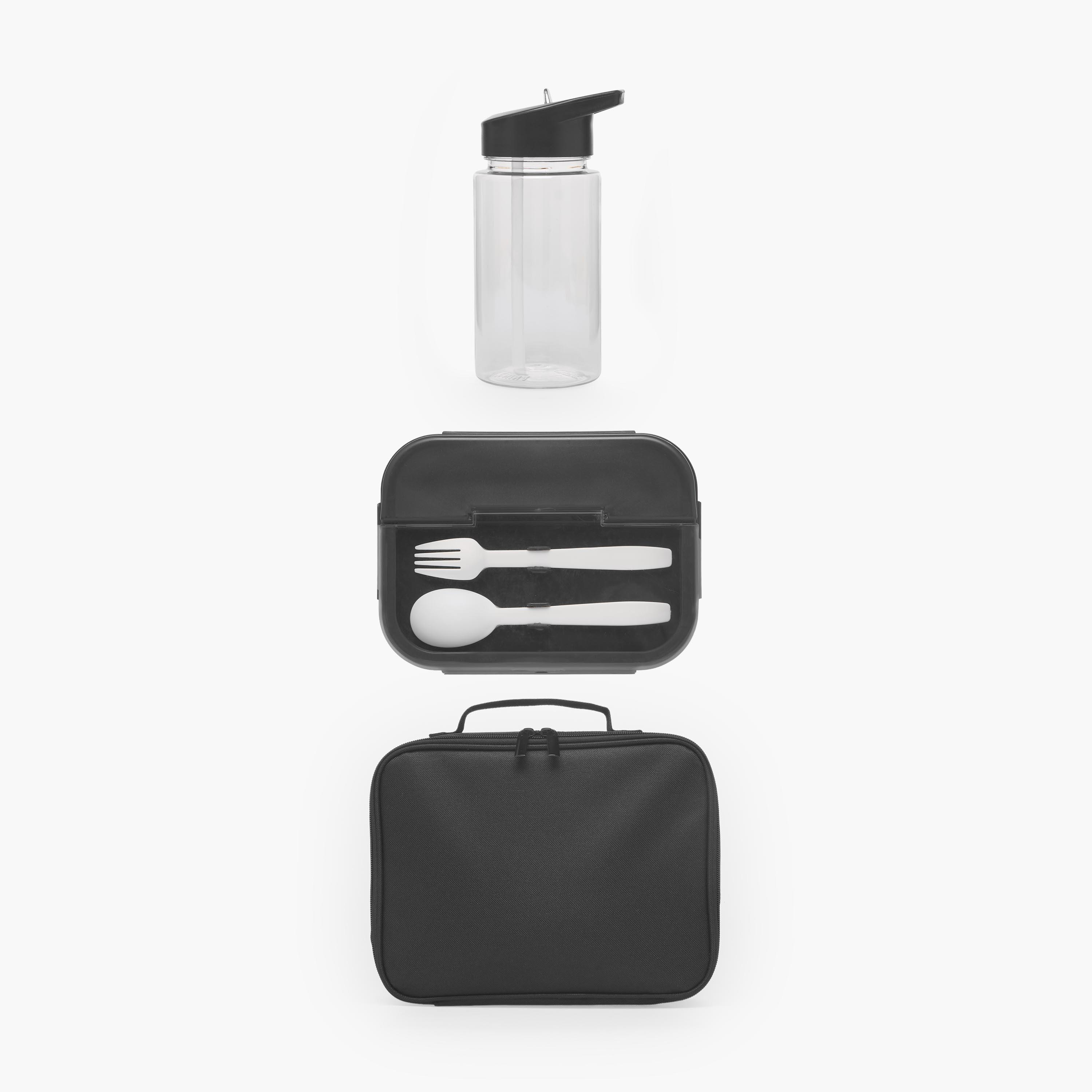 Solid 3-Piece Lunch Bag Set for Boys 5-8 Years with Lunch Box and Water Bottle - 750 ml-school-lunchessentials-lunchbags-image-1