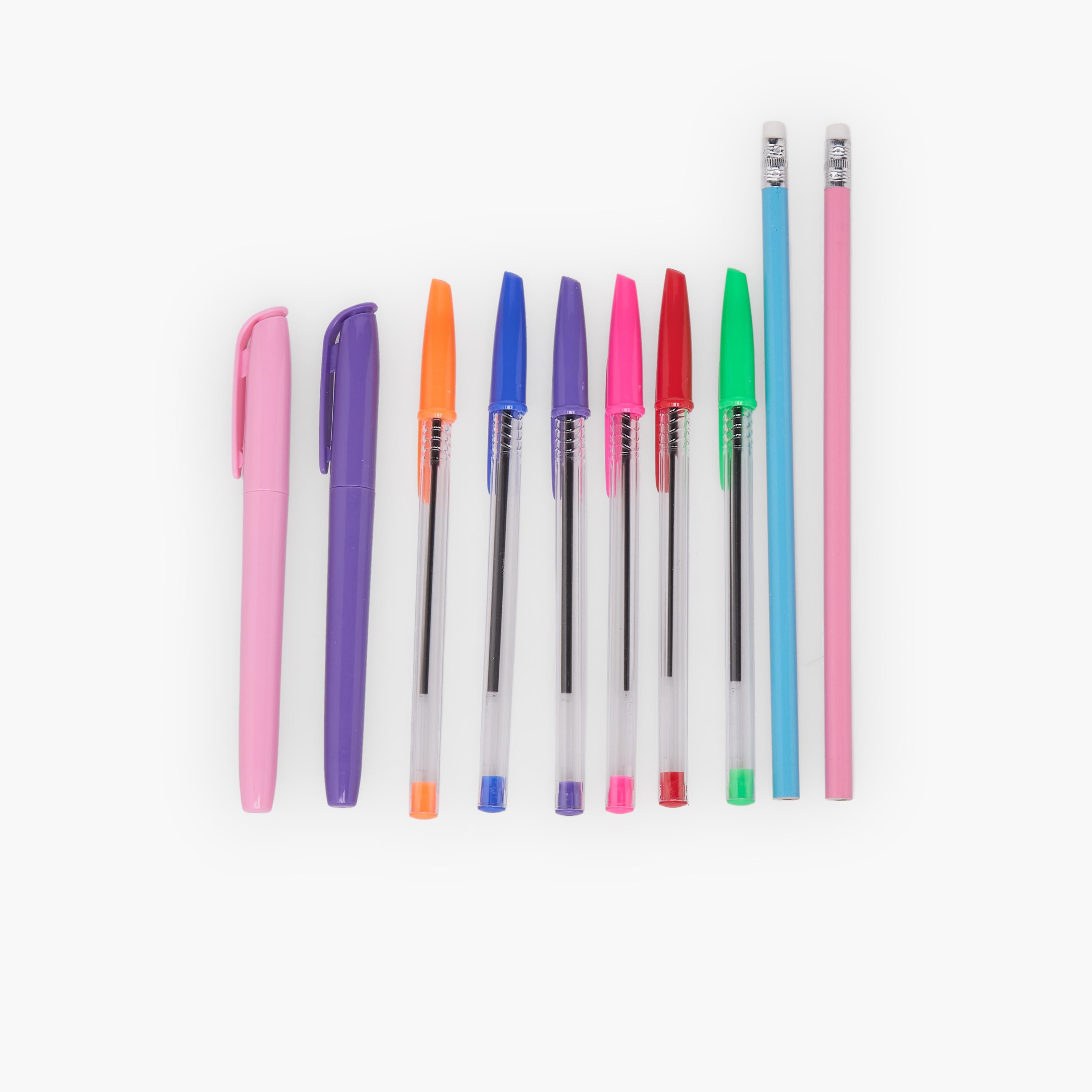 Findz Doughnut Print Stationery Set with Pencil Case, Pens and Ruler - 14-Piece-school-stationery-sets-image-3