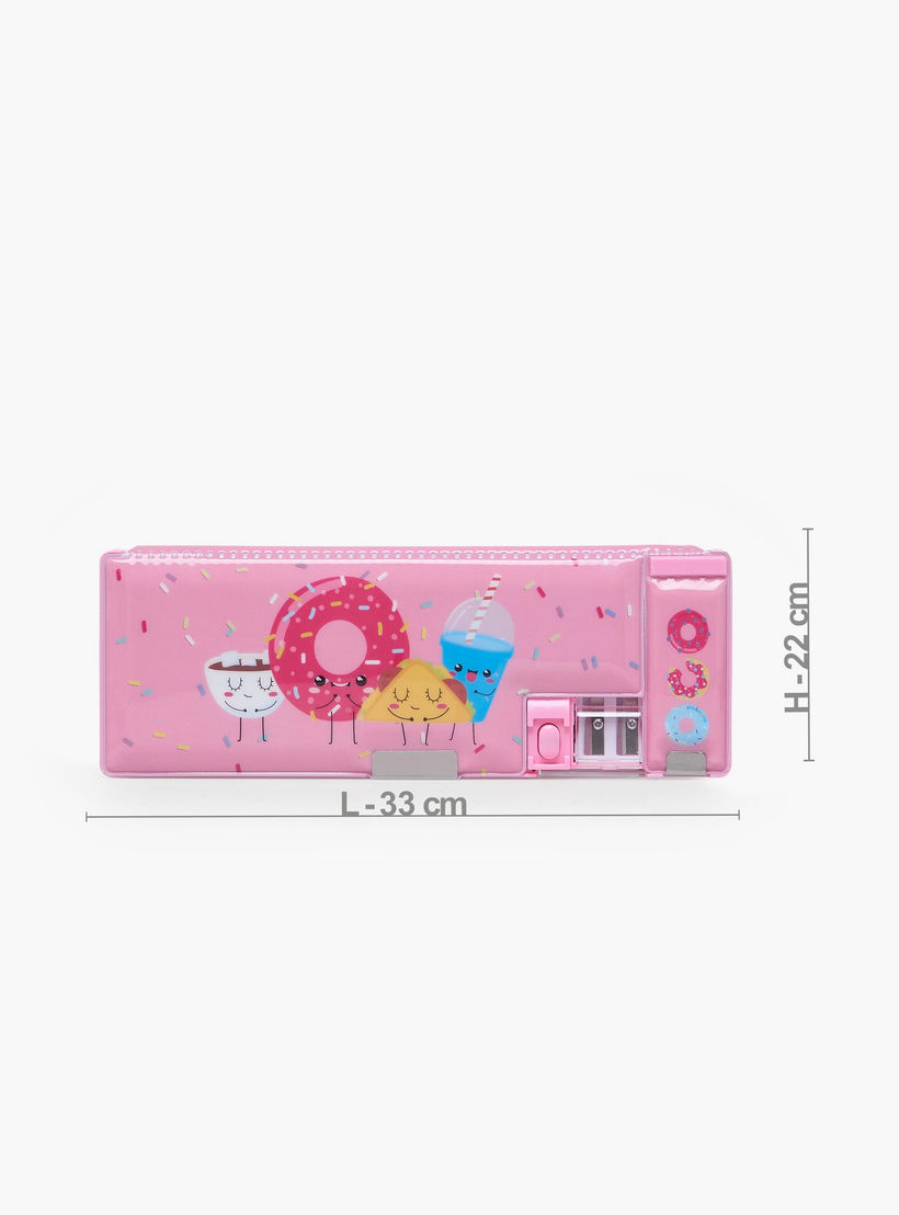 Findz Doughnut Print Stationery Set with Pencil Case, Pens and Ruler - 14-Piece-school-stationery-sets-image-4
