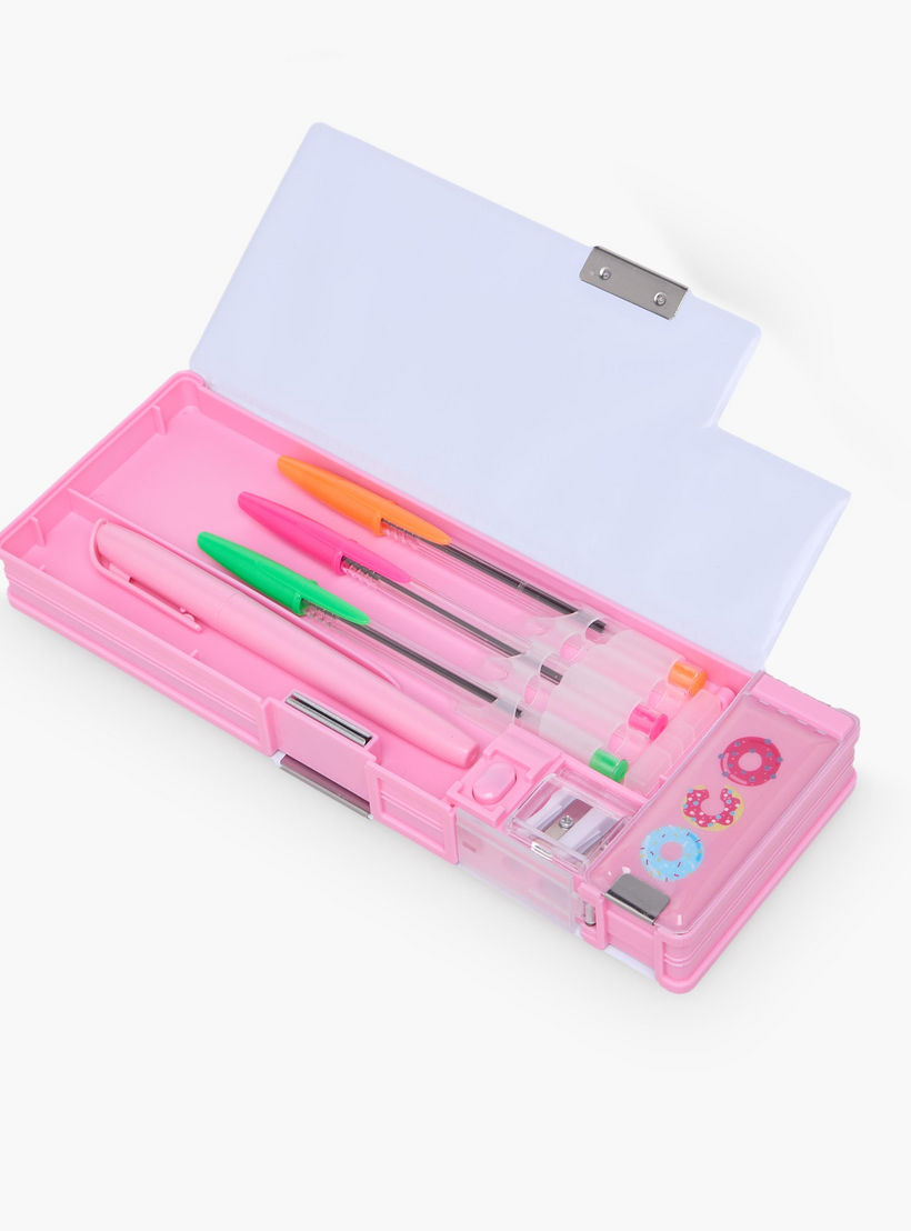 Findz Doughnut Print Stationery Set with Pencil Case, Pens and Ruler - 14-Piece-school-stationery-sets-image-7