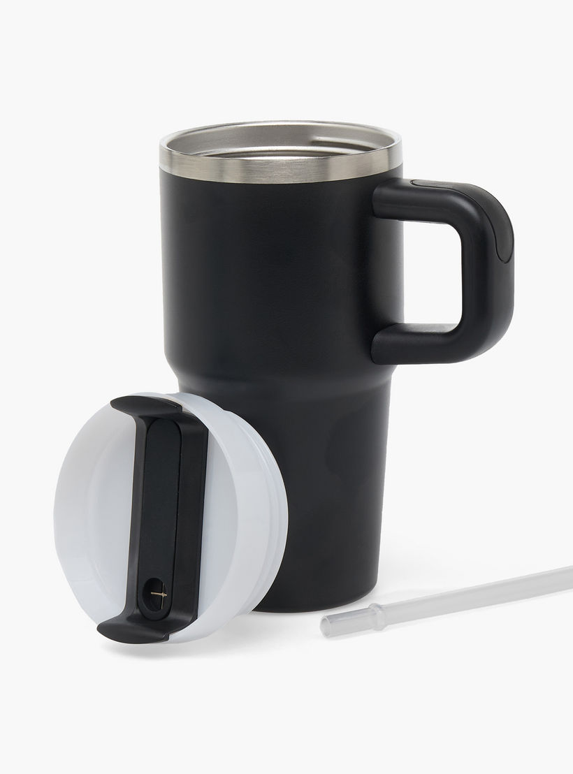 GLOO Solid Stainless Steel Tumbler with Flip Straw and Handle - 600 ml-household-dining-drinkserveware-bottles-image-2